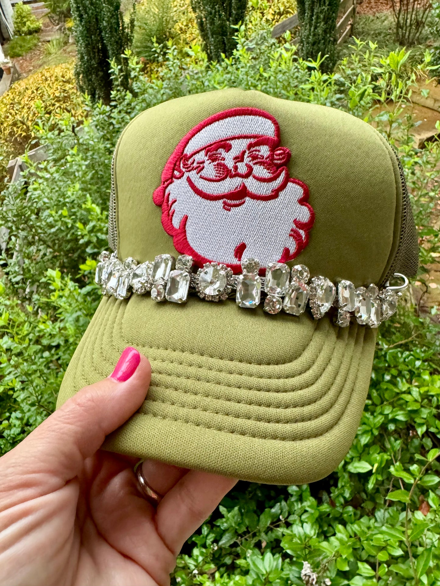 Christmas trucker hat santa patch ( trucker chain sold separately )