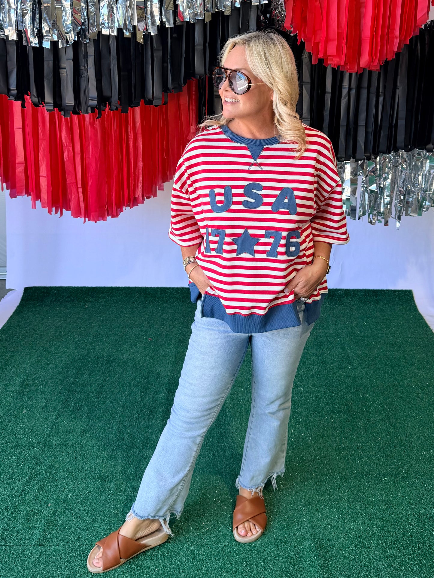 4th of July top oversized