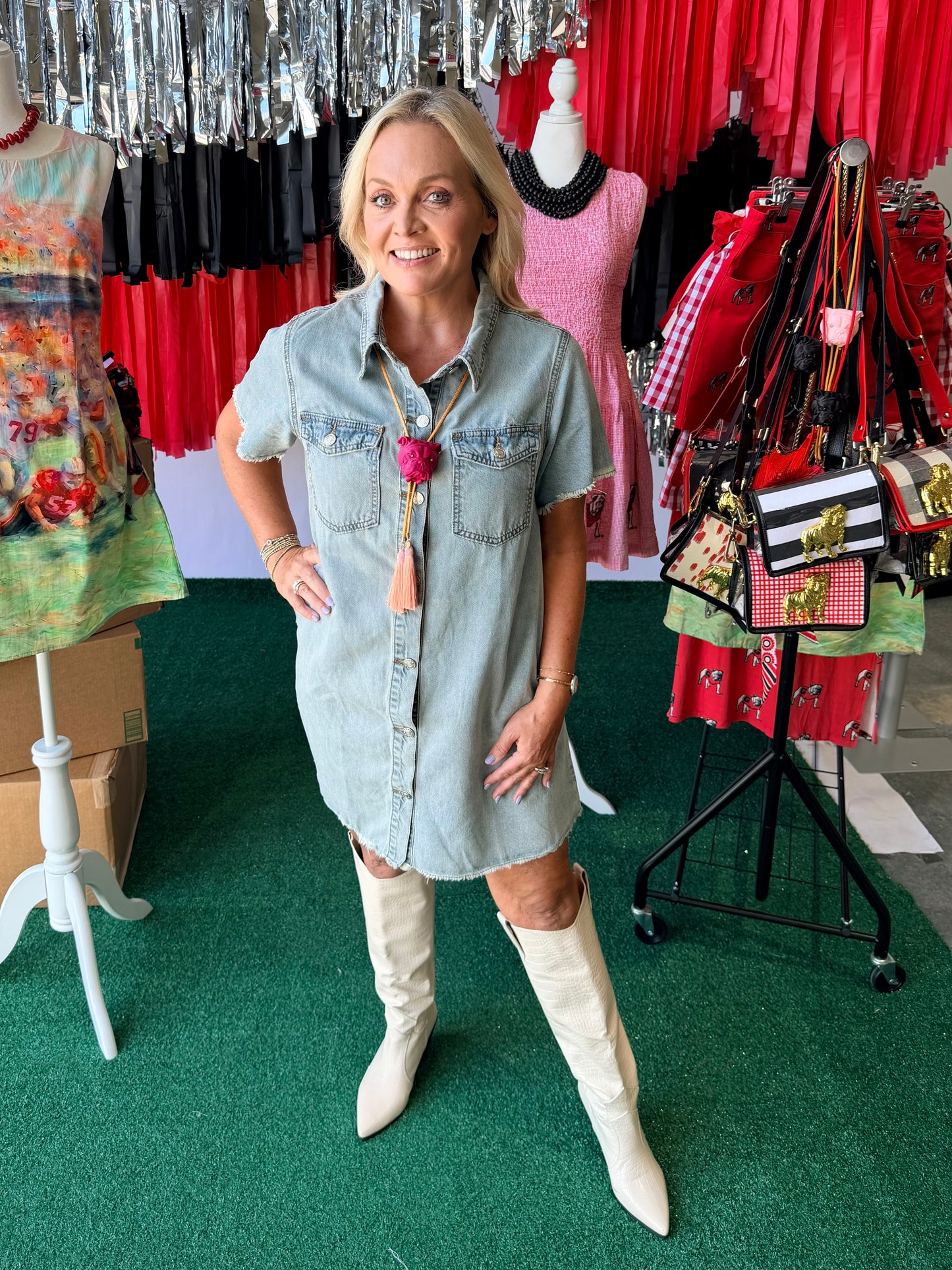 Denim game day dress