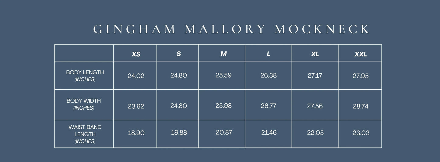 Licensed mock neck ash gray gingham embroidered Georgia