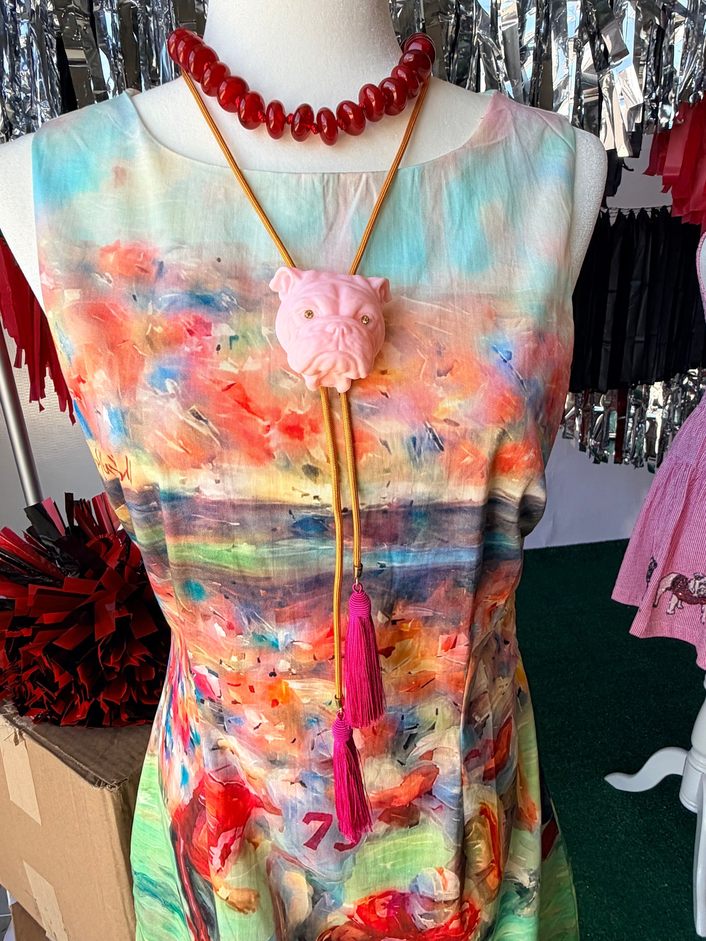 Bolo tie necklaces bulldog