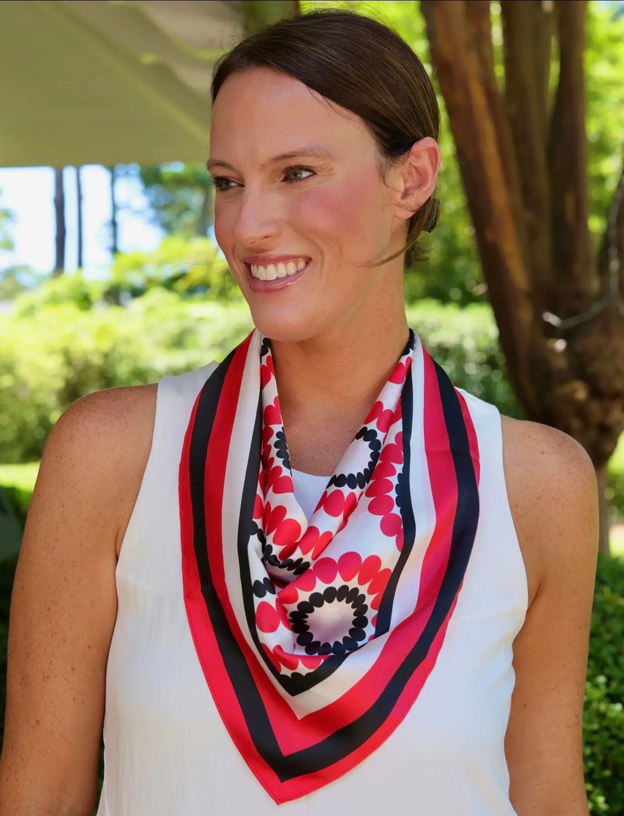 Beautiful red and black scarf