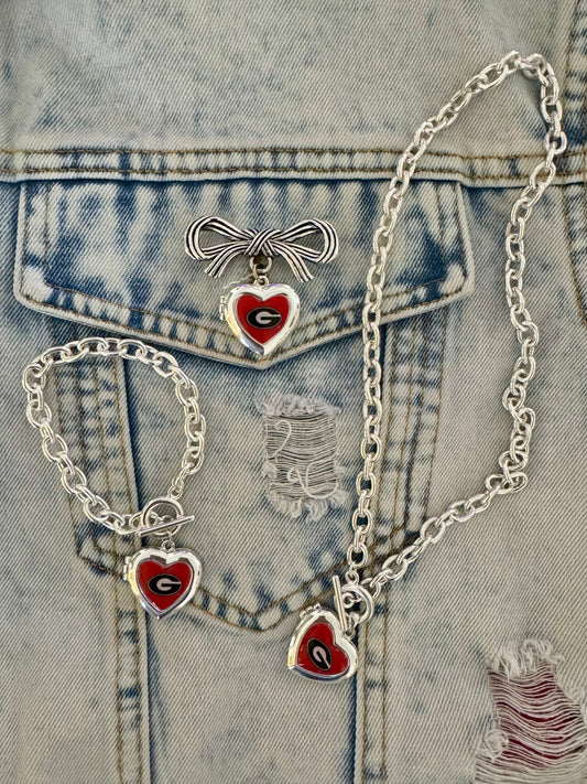 Silver locket necklace georgia