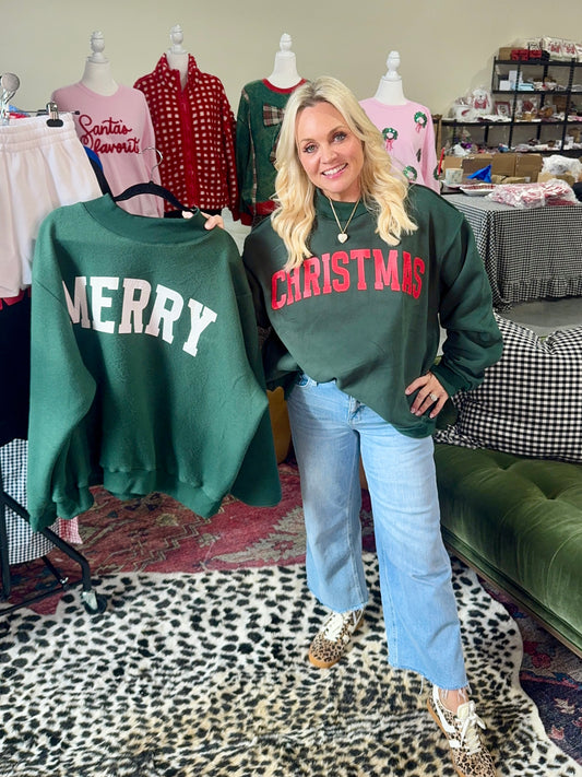 Mock neck green with Red Christmas reversible!