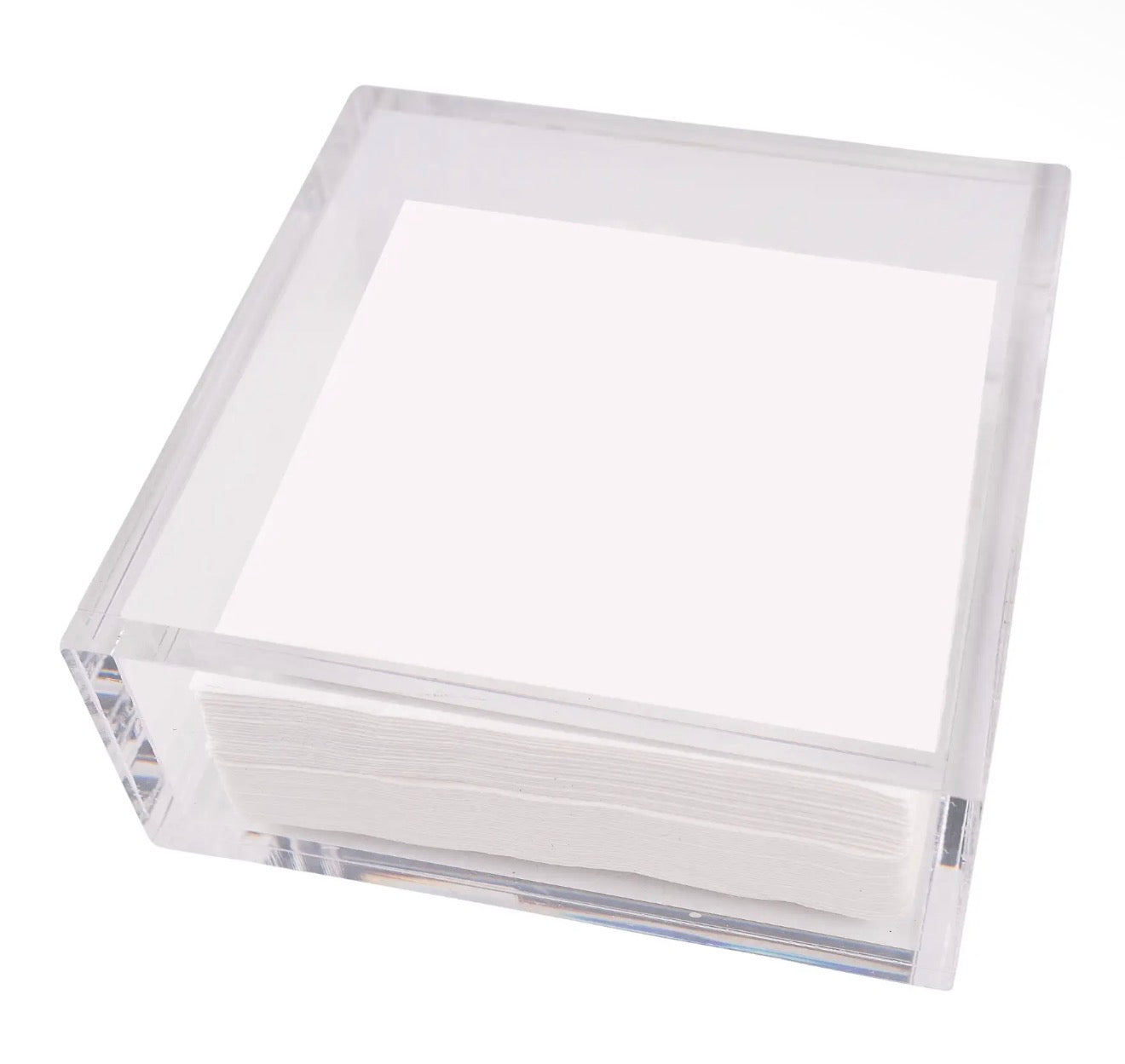 Acrylic napkin holder with dawg napkin weight
