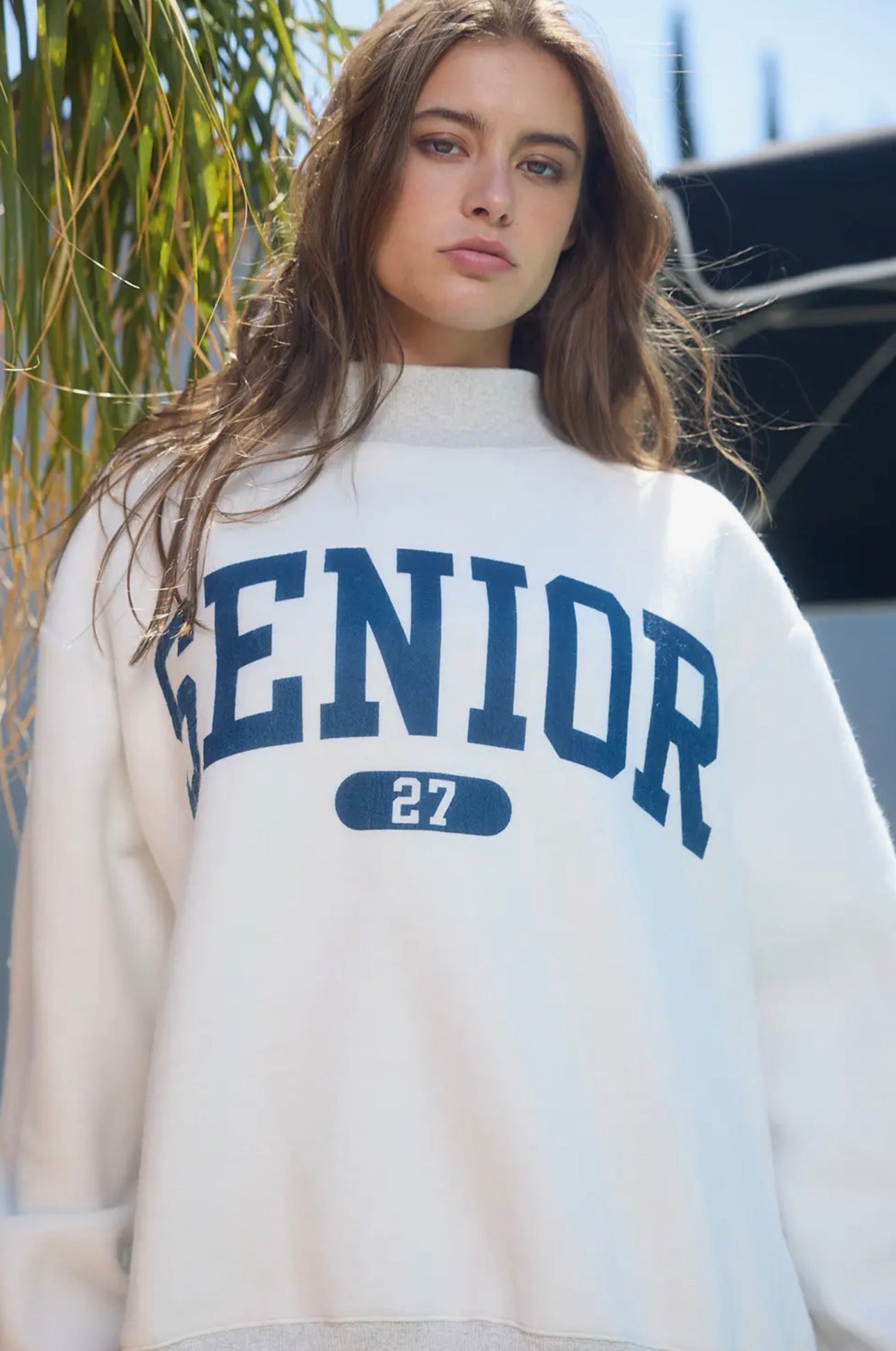 Reversible senior mock neck