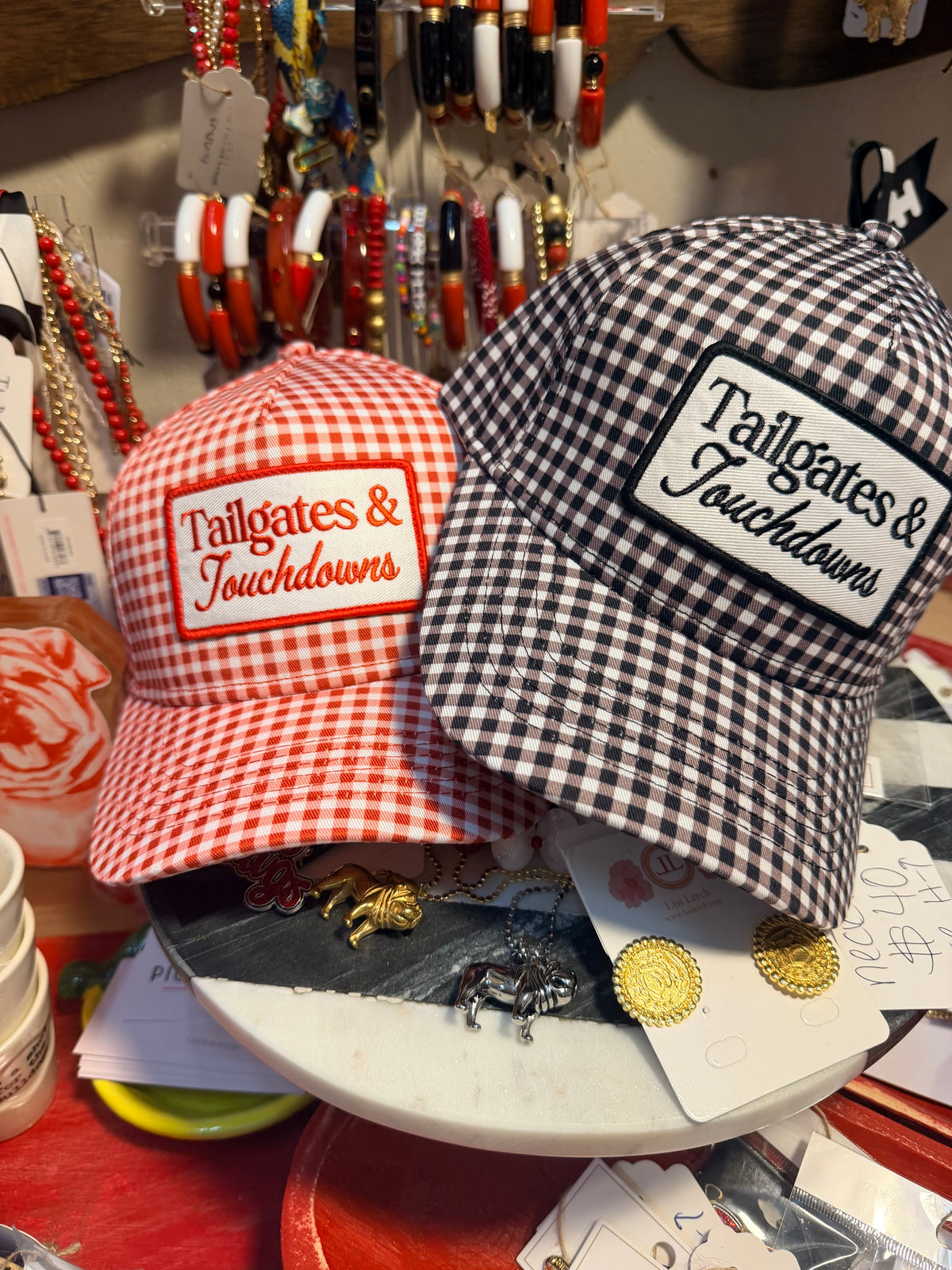 Black and white Gingham hat