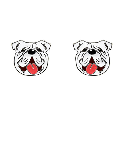 Dog metal stud earrings