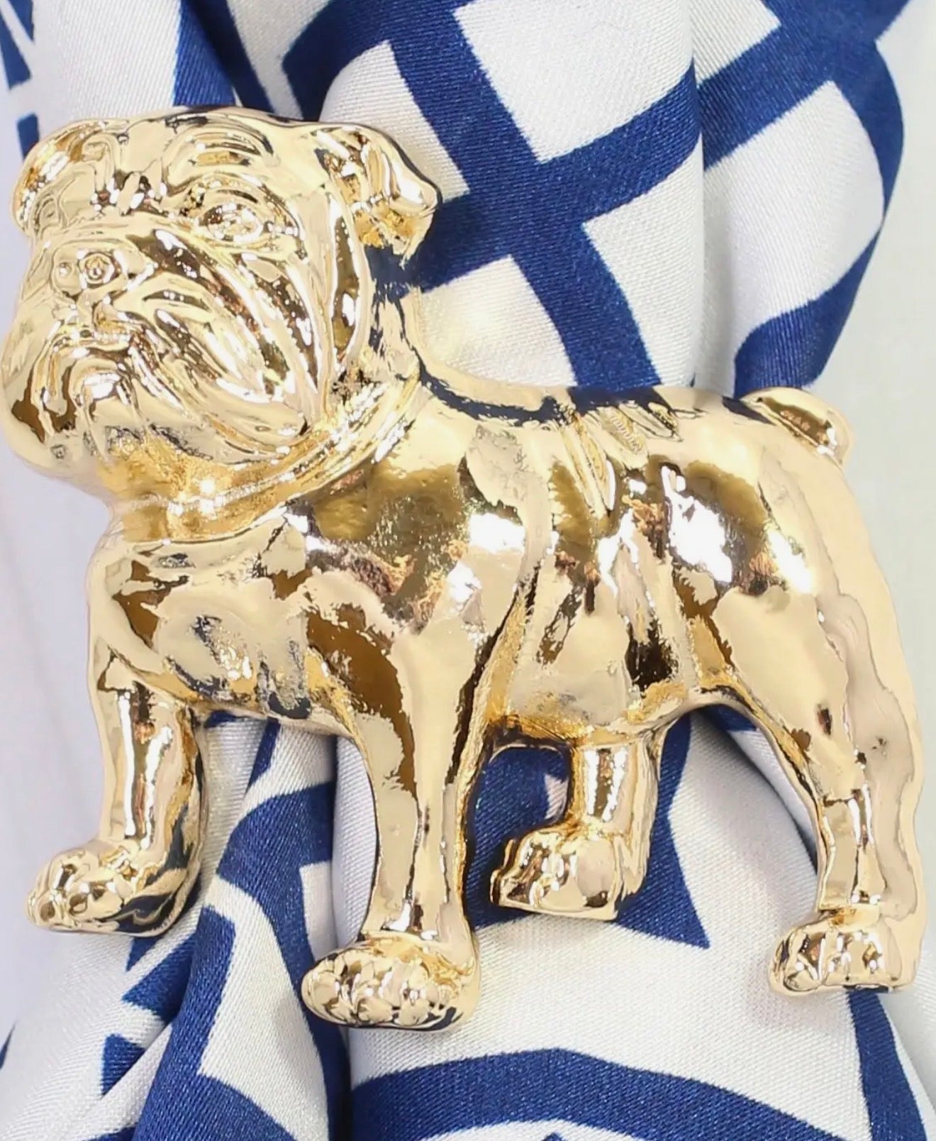 Bulldog gold scarf slide