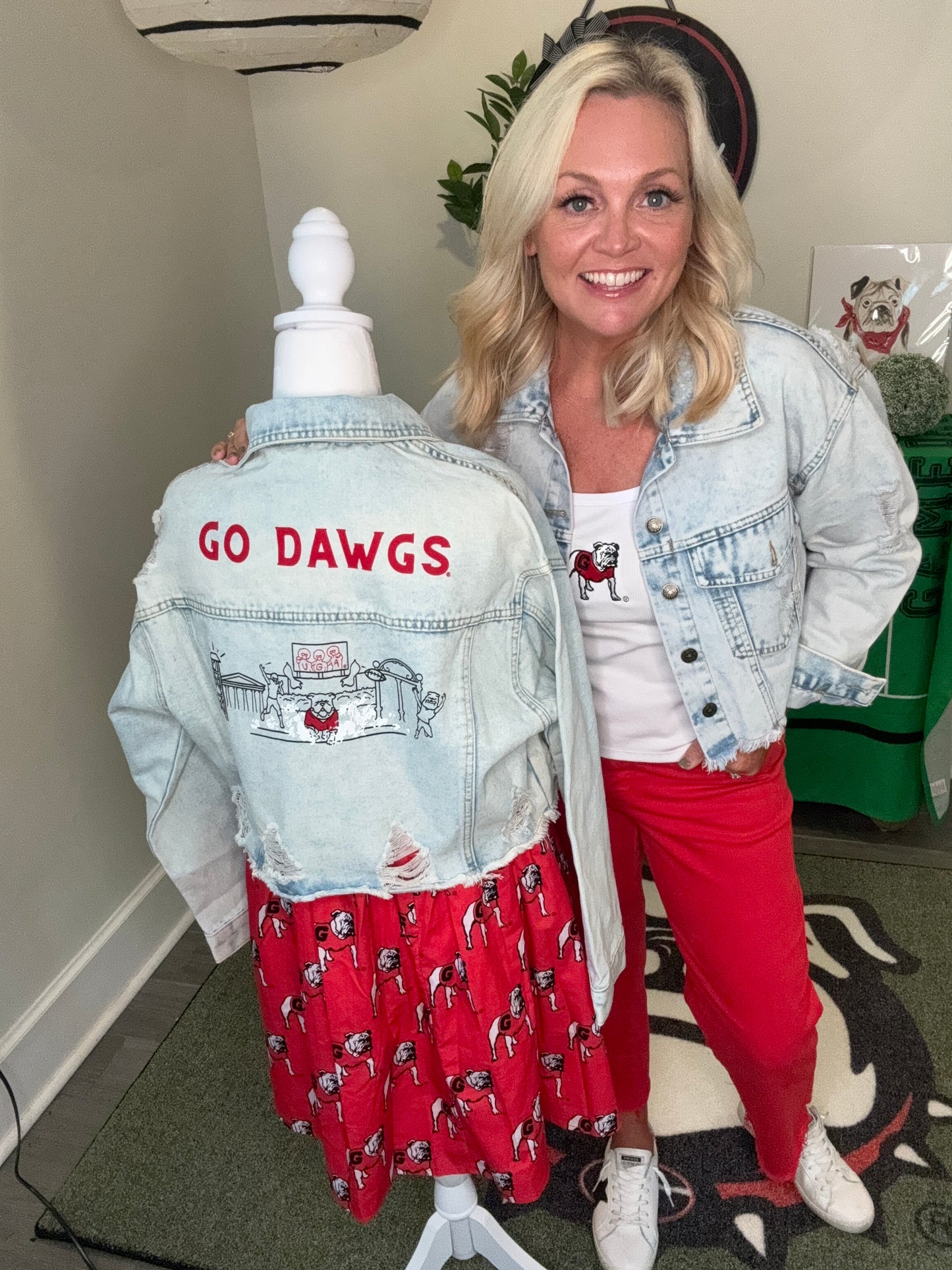 UGA fall collection Licensed Jean jackets UGA dawgs