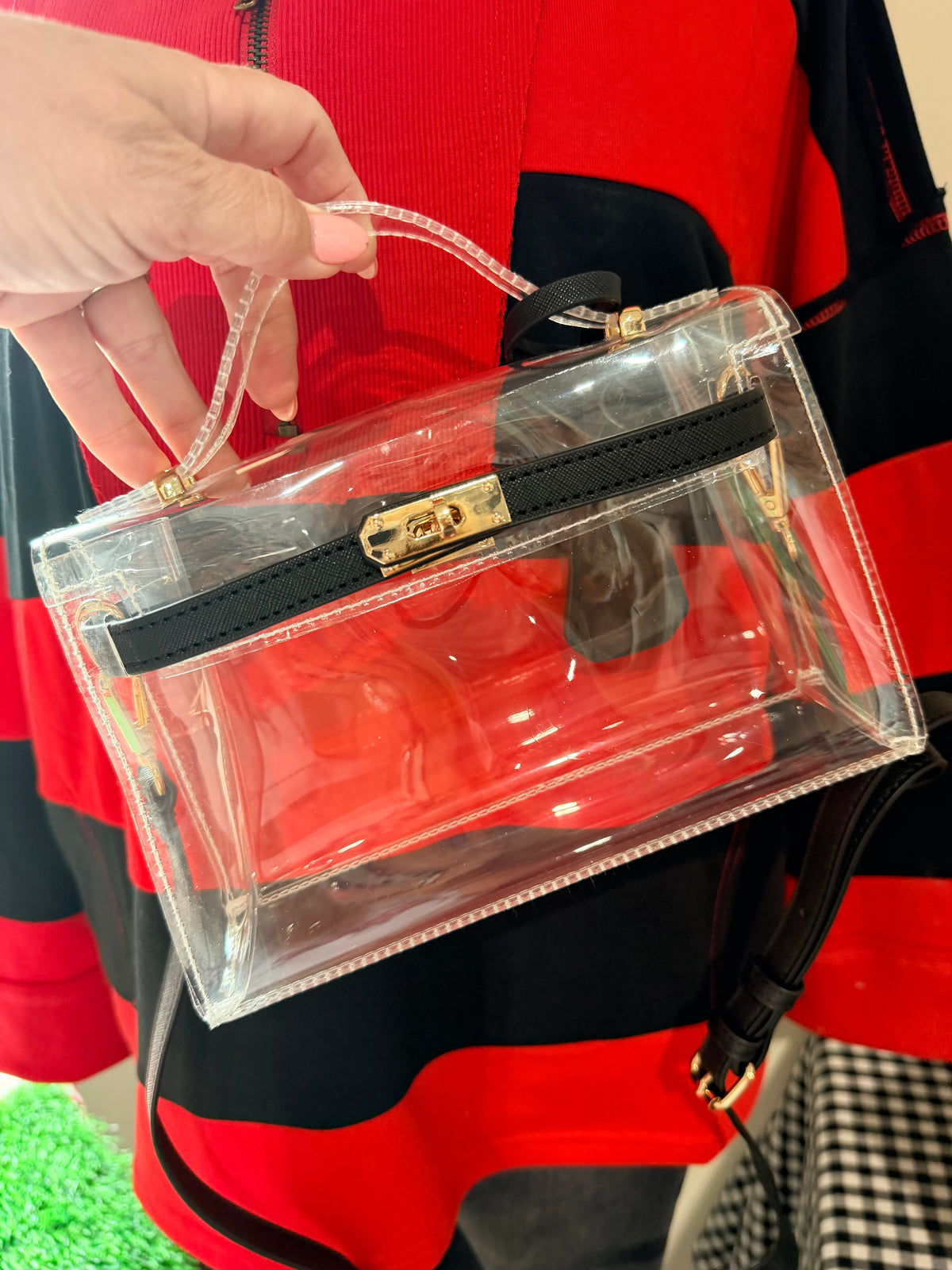 Clear purse black