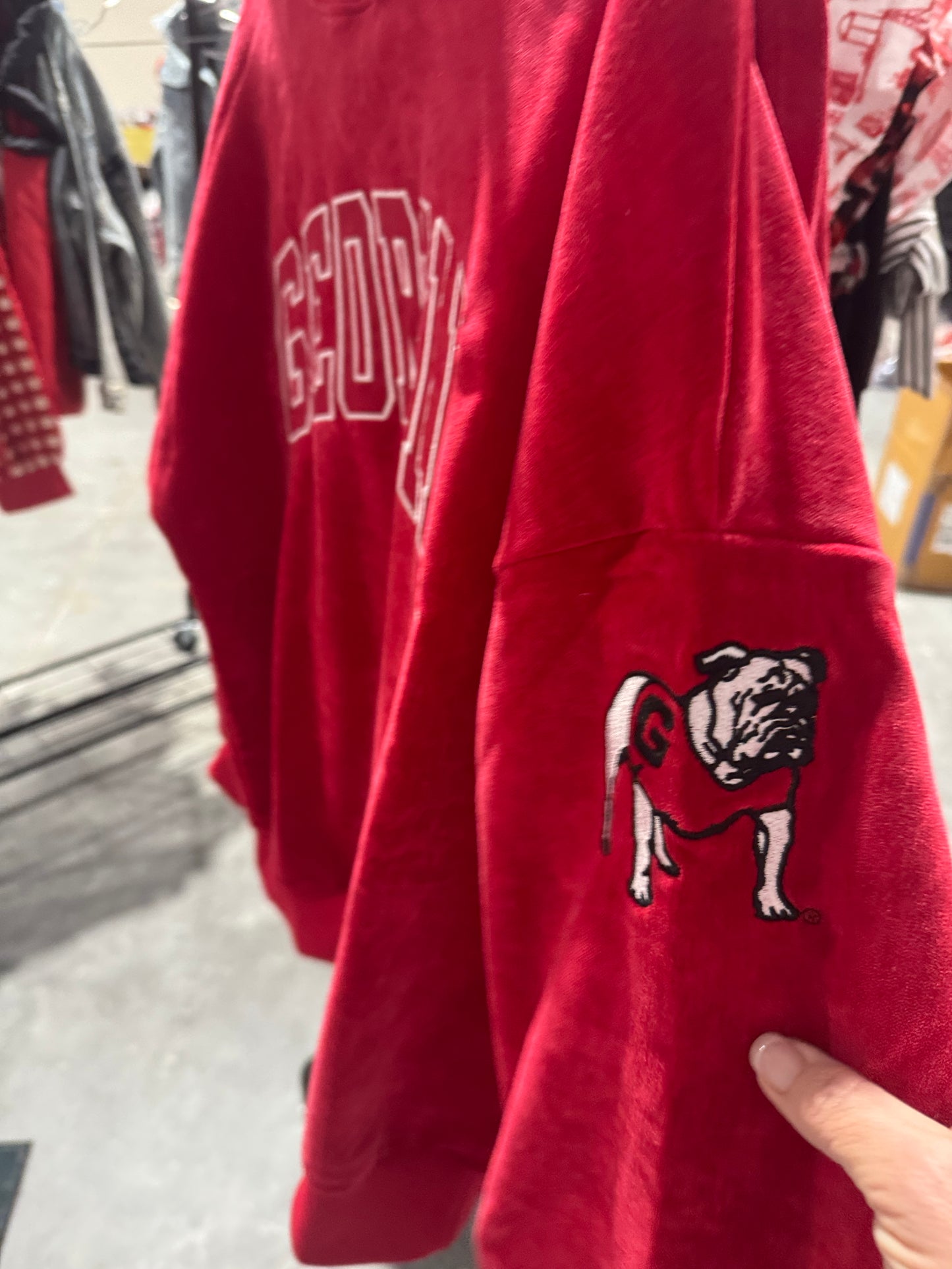 Chenille mock neck red licensed Georgia