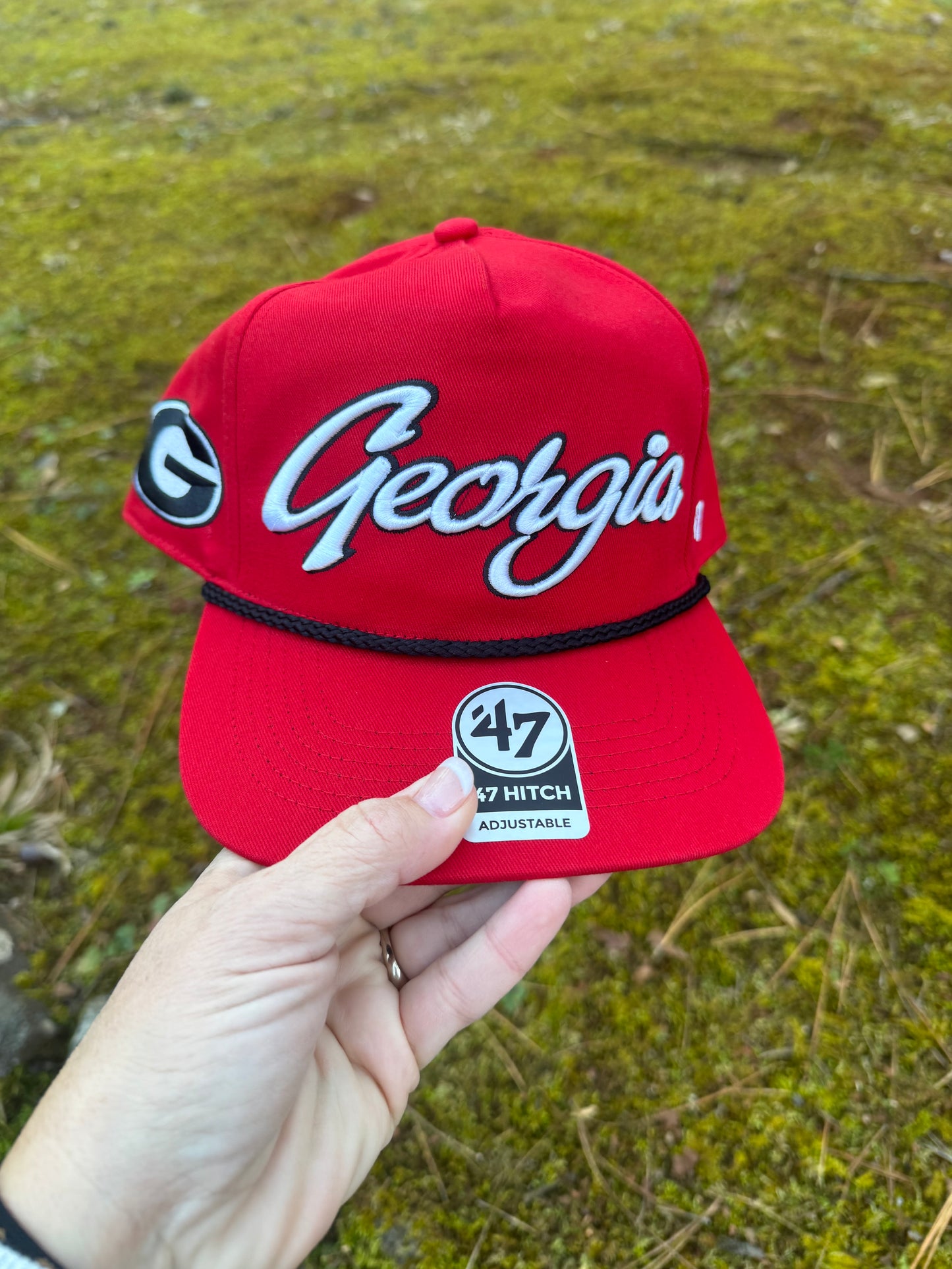 Georgia embroidered licensed hat with rope