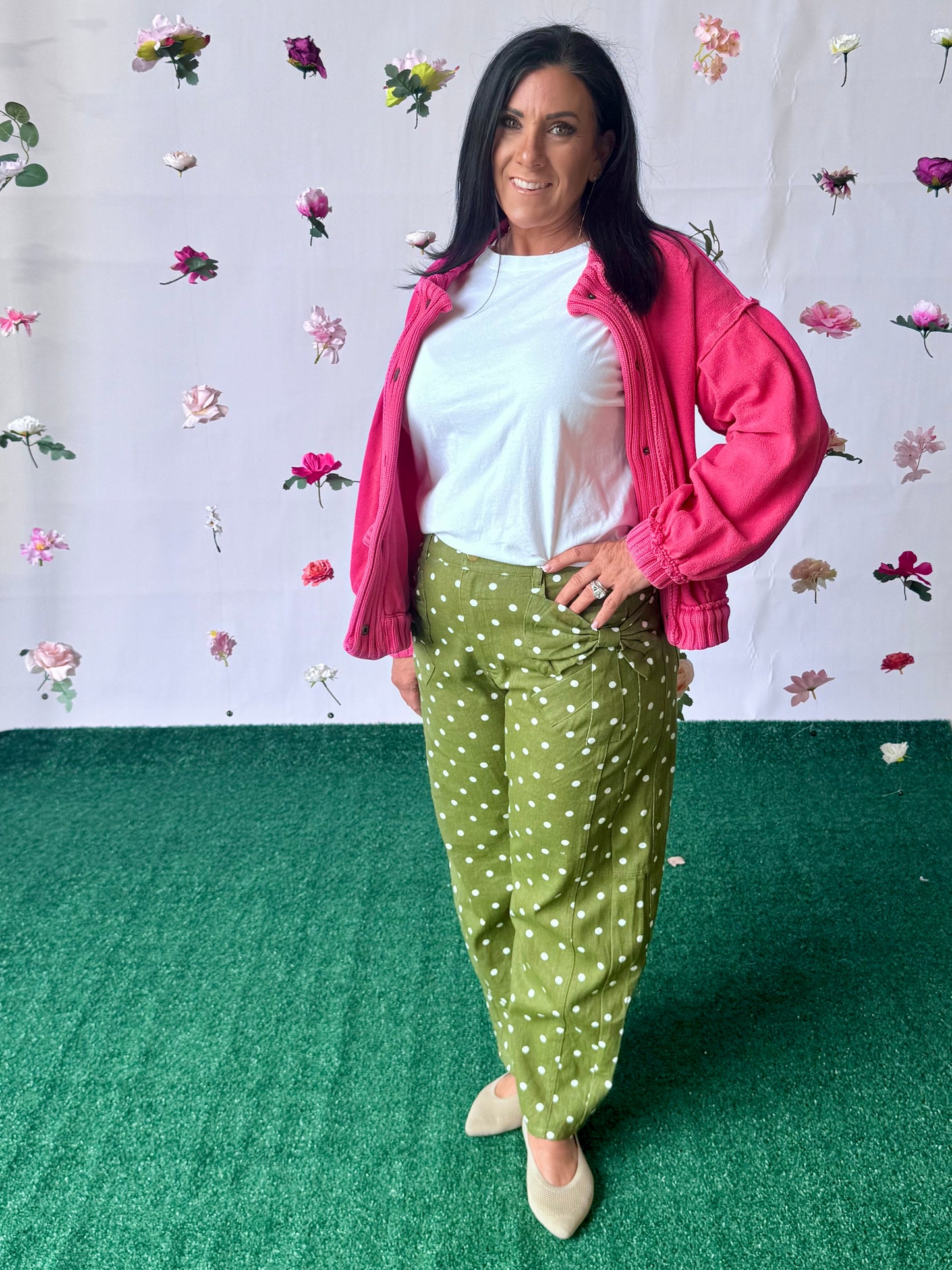 Fushia pink cardigan sweater. free P dupe