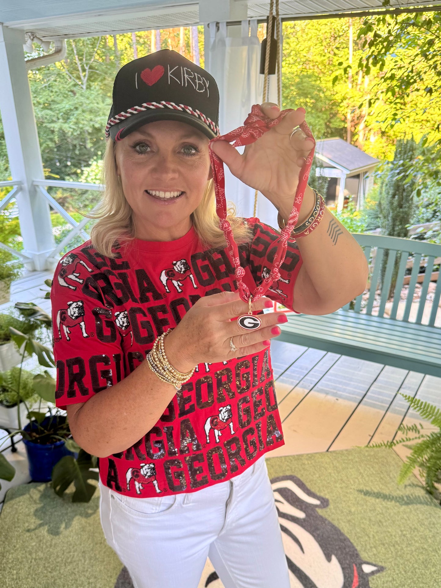 New Georgia bulldog licensed scarf necklace