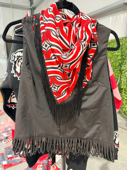 Game day fringe scarf