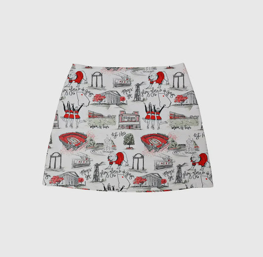 Boutique toile style skirt black and red pattern