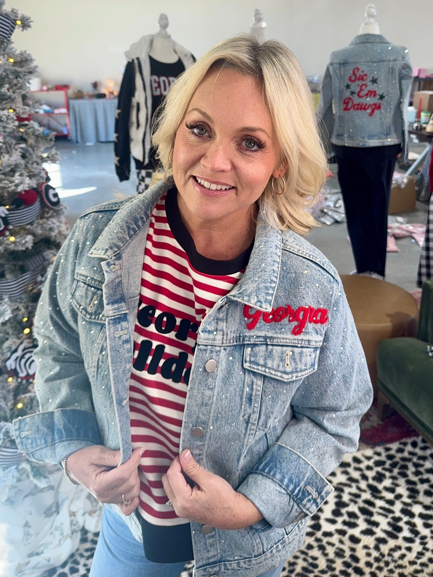 Licensed denim jacket Go dawgs