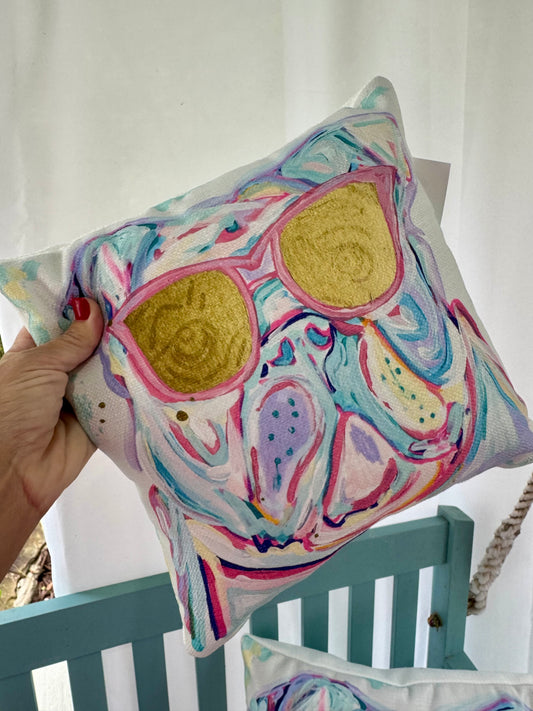 12x12 Water color bulldog pillow