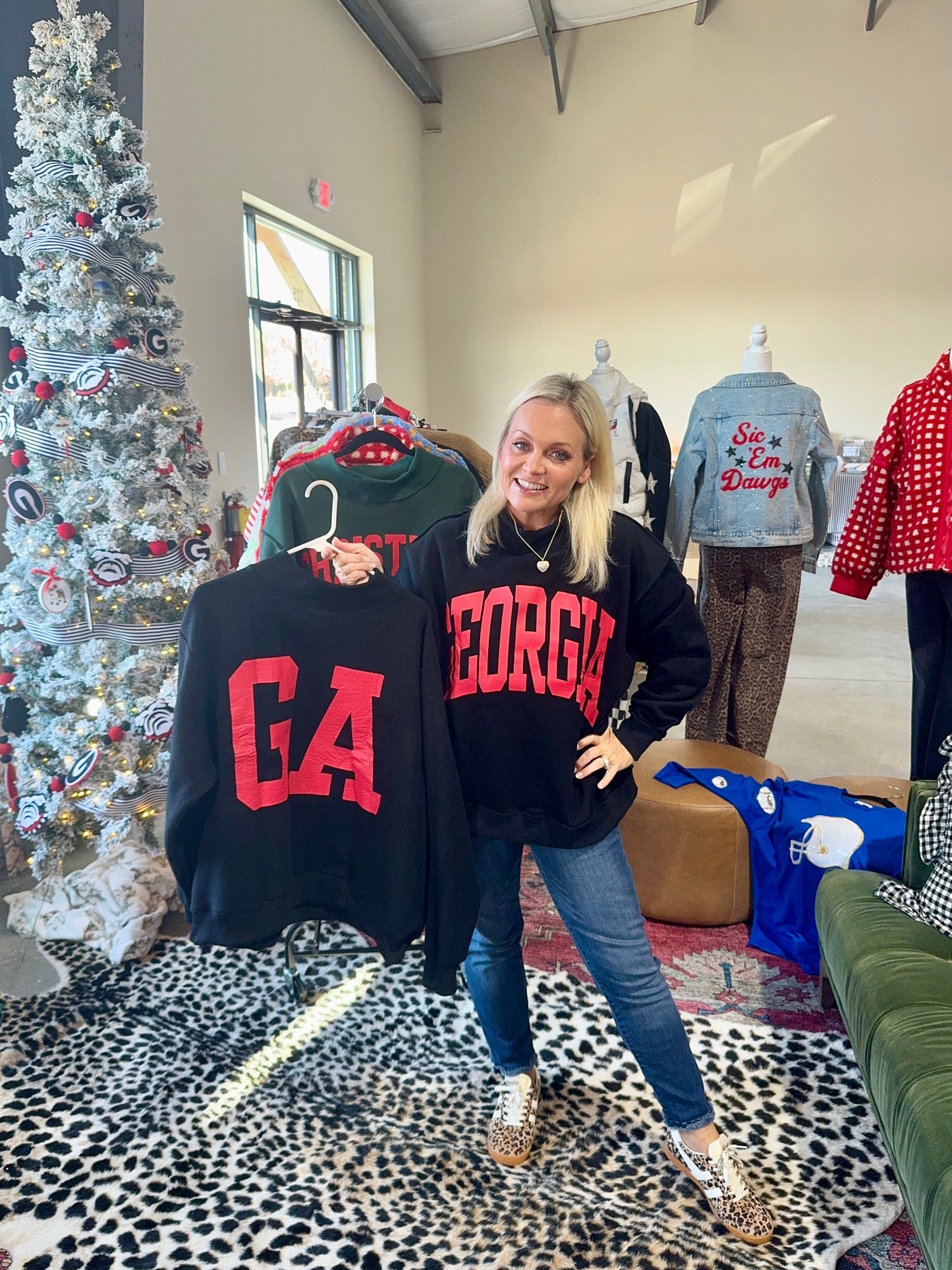 Black reversible mock neck Georgia