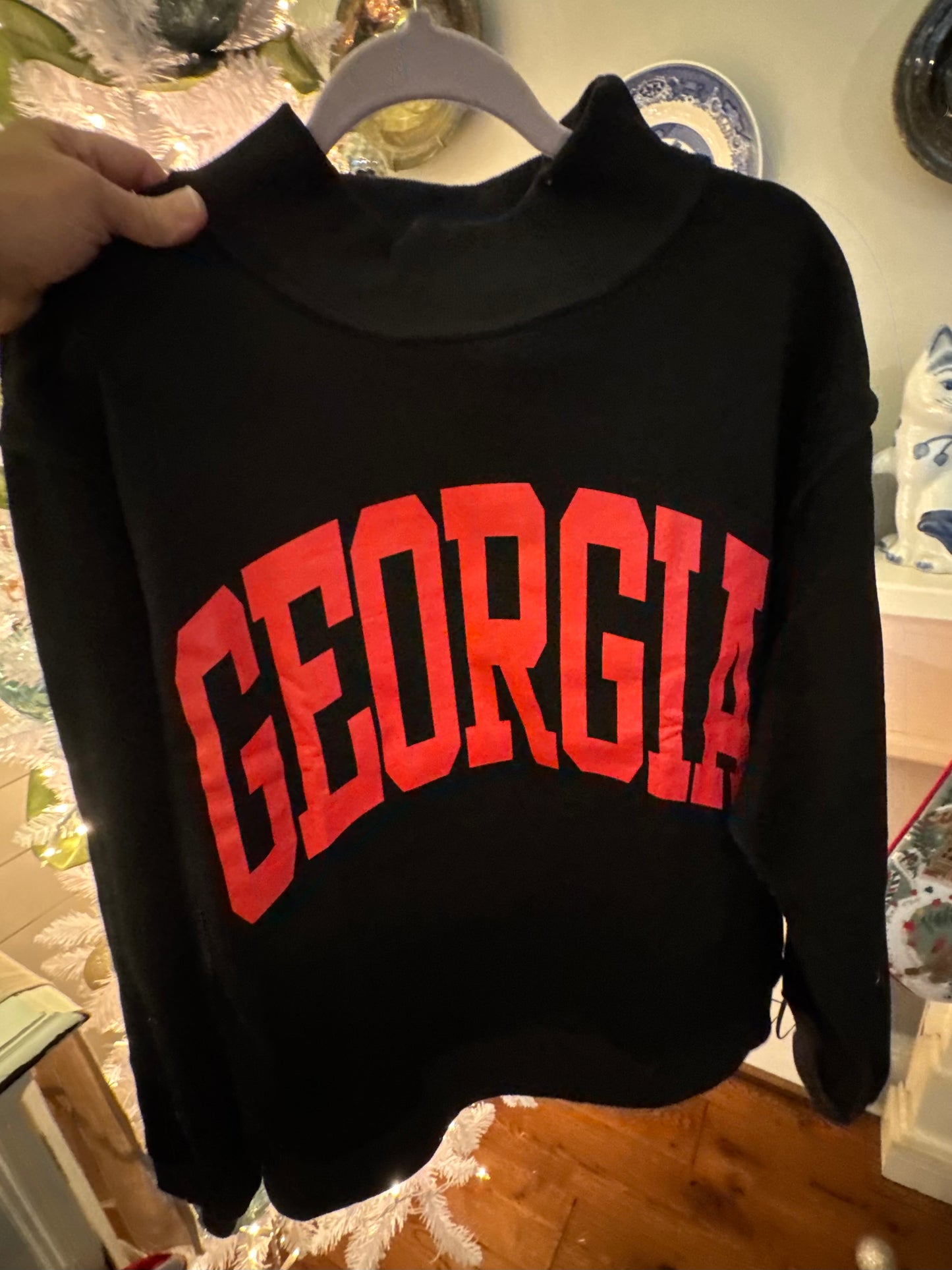 Black reversible mock neck Georgia