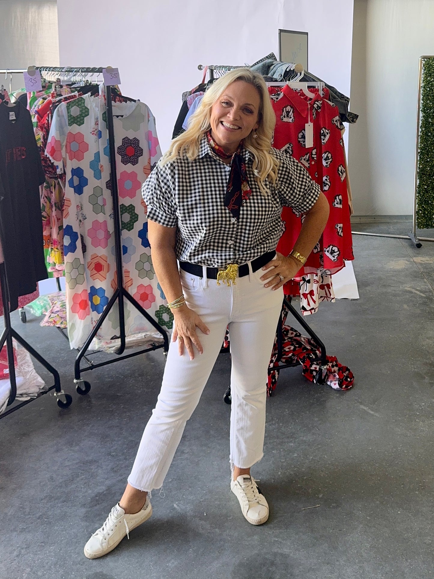 Gingham collection black and white up to 2XL!