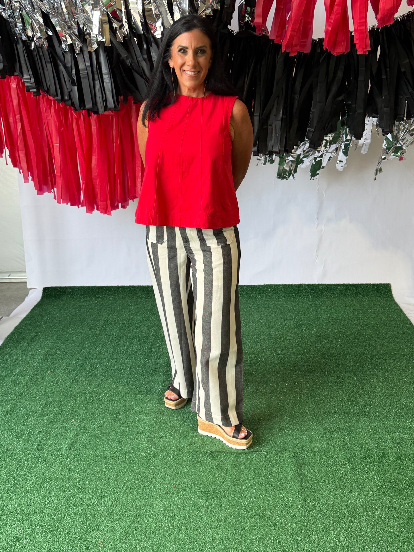 Black and white stripe pants