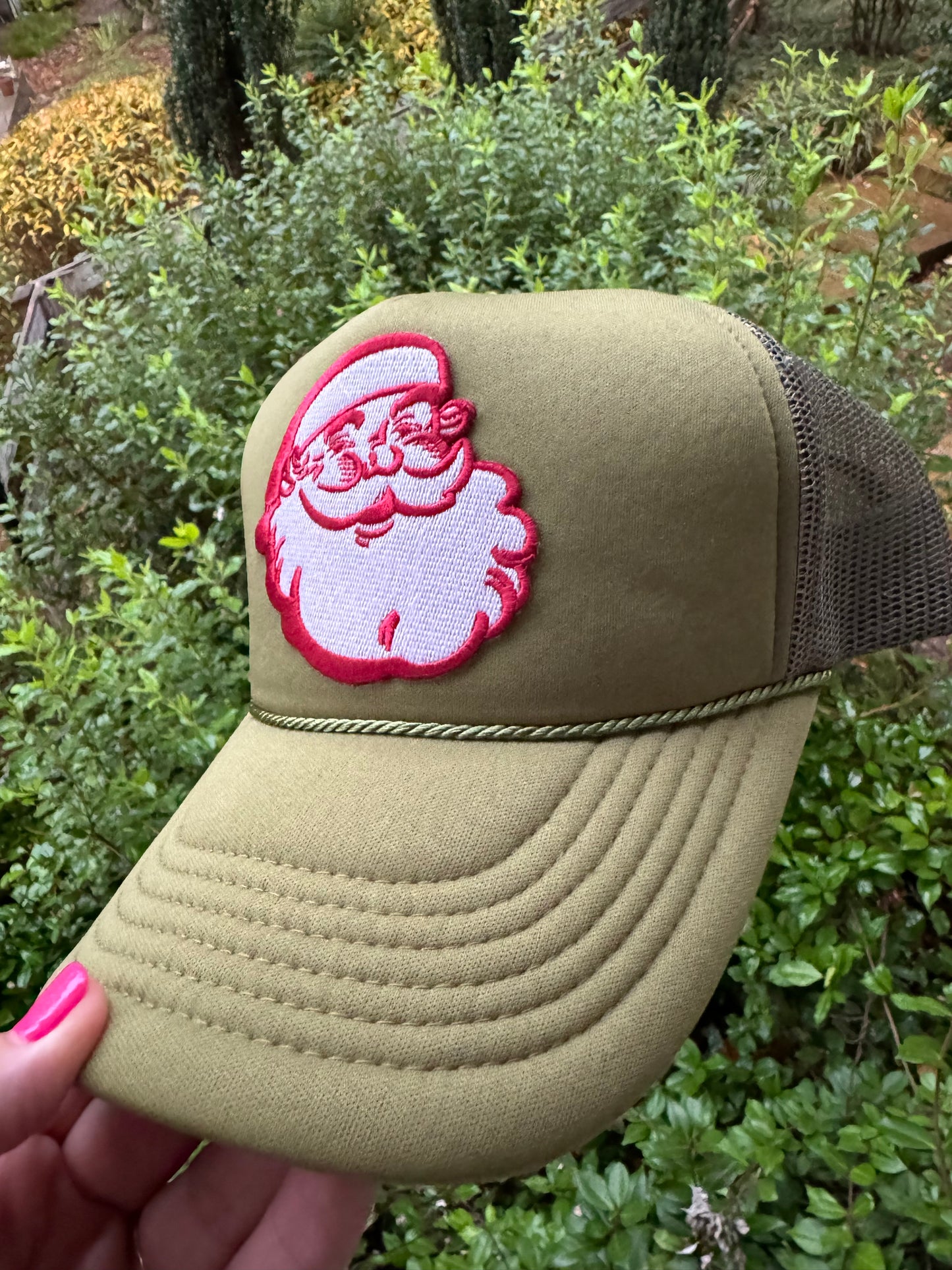 Christmas trucker hat santa patch ( trucker chain sold separately )