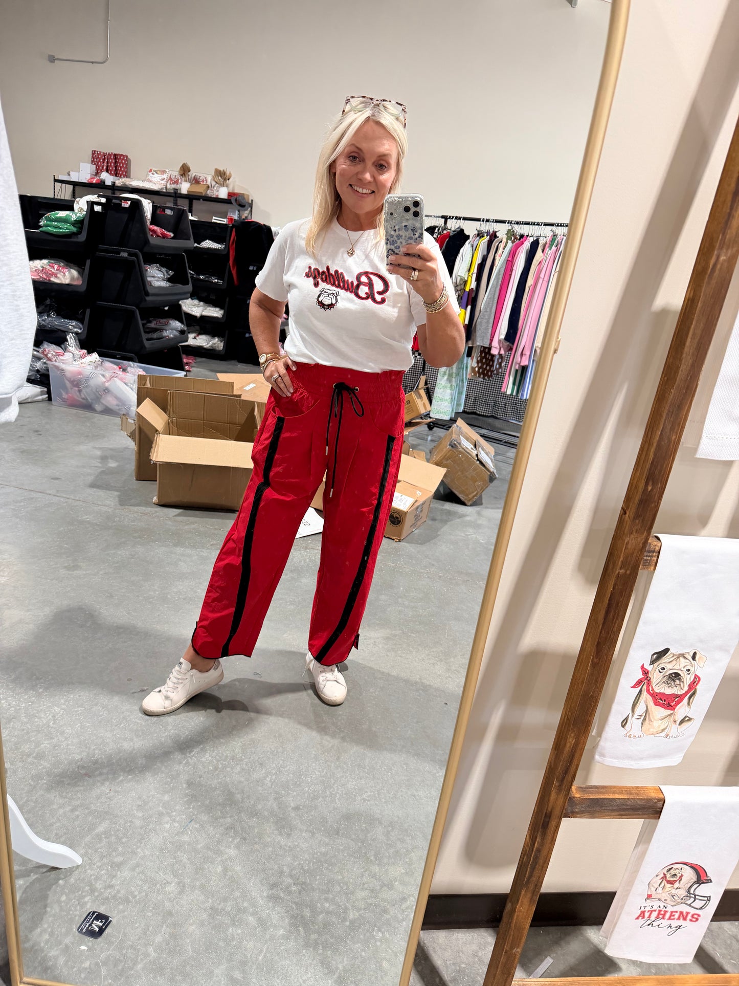 Sporty running  pant style black and red