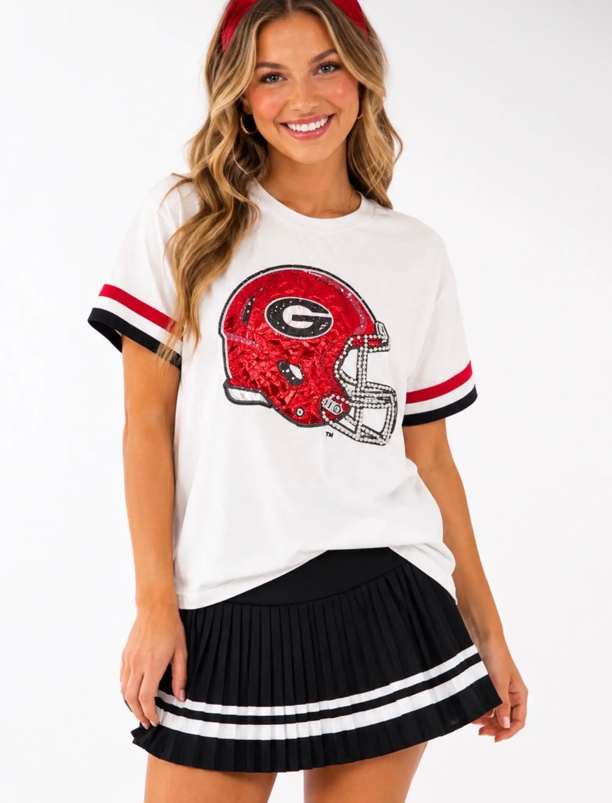 Georgia sparkle and pearl helmet tee