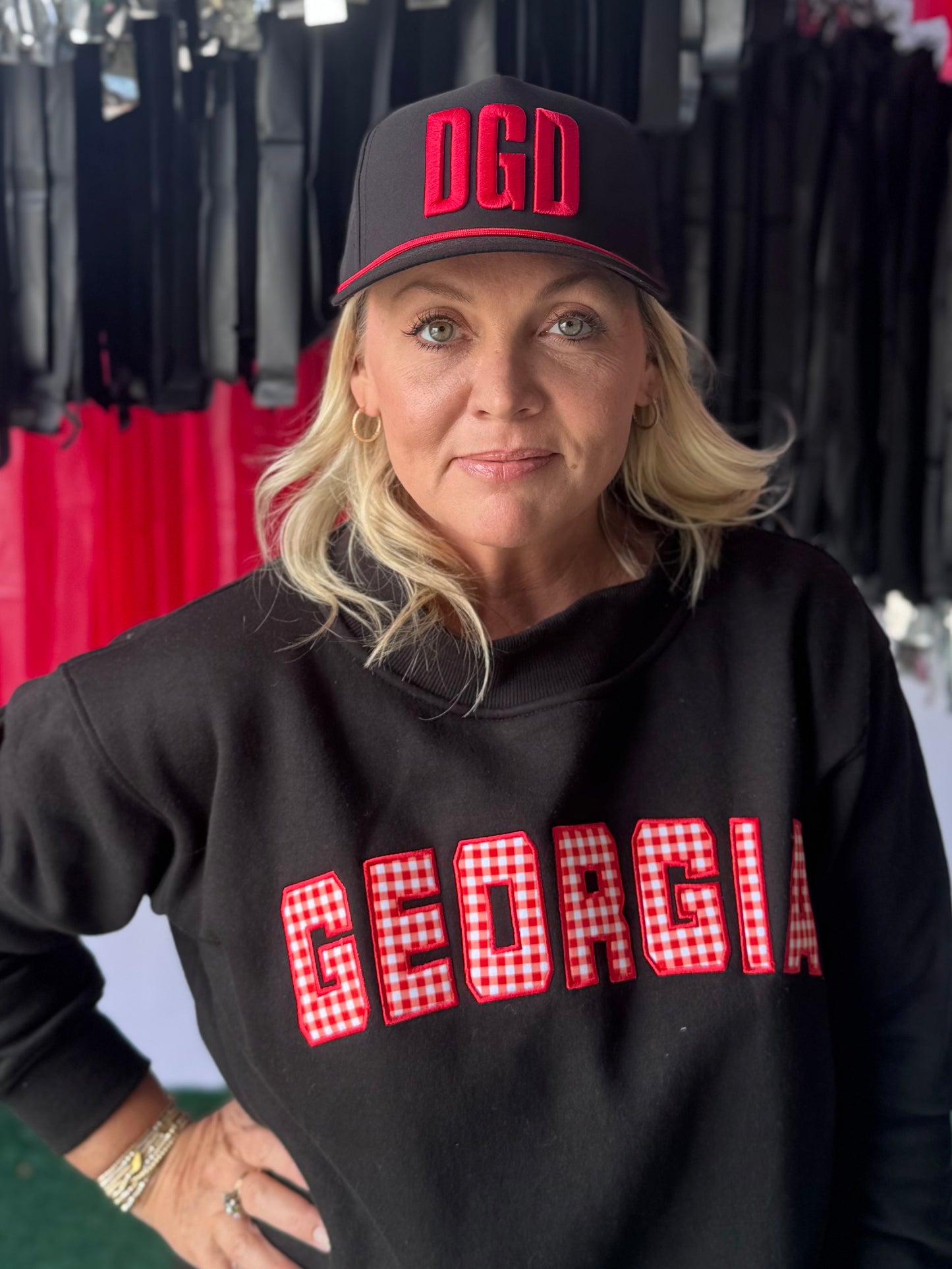 DGD black hat with red embroidered rope style