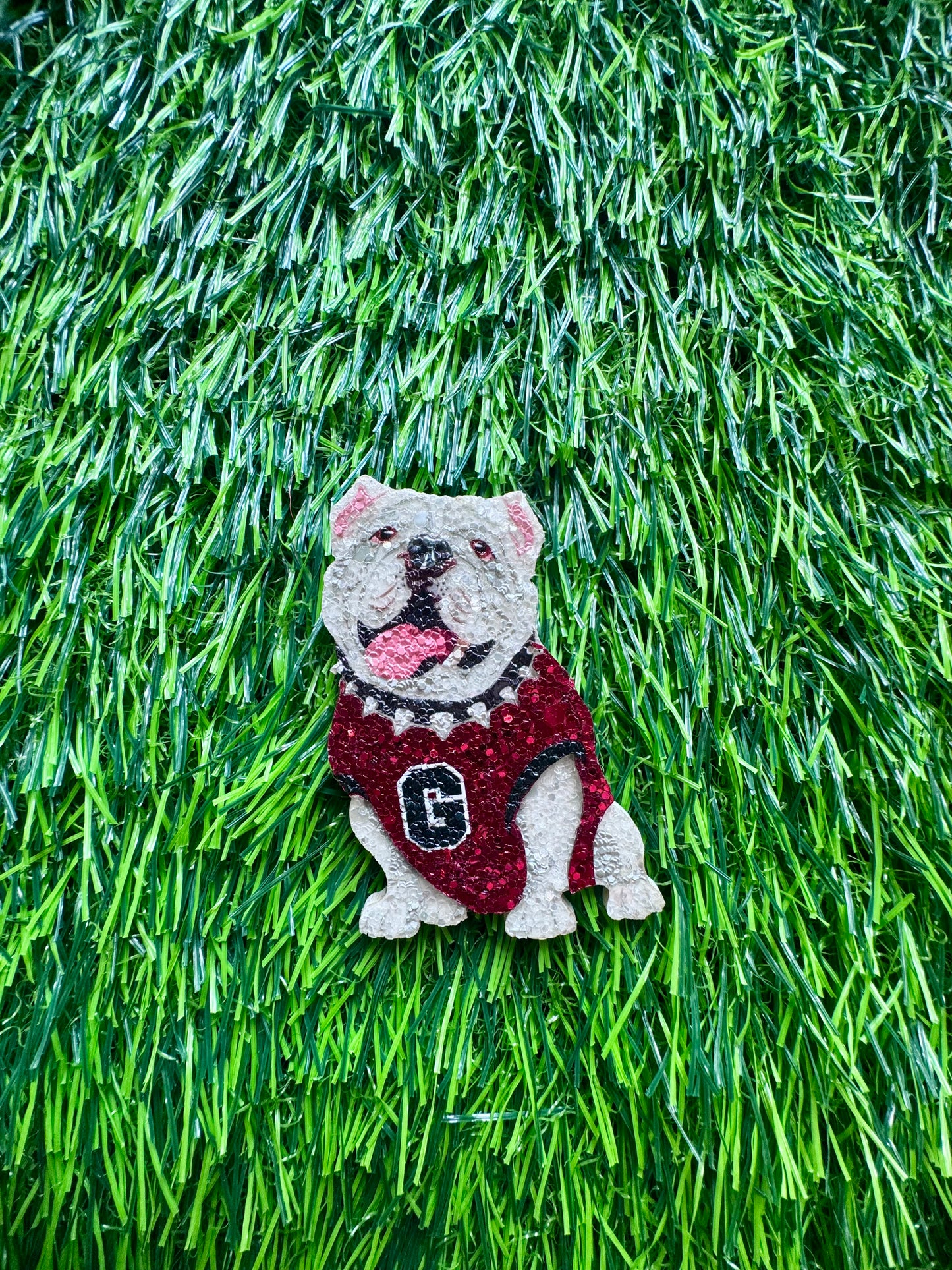 Dog pin sparkly lightweight sitting dog