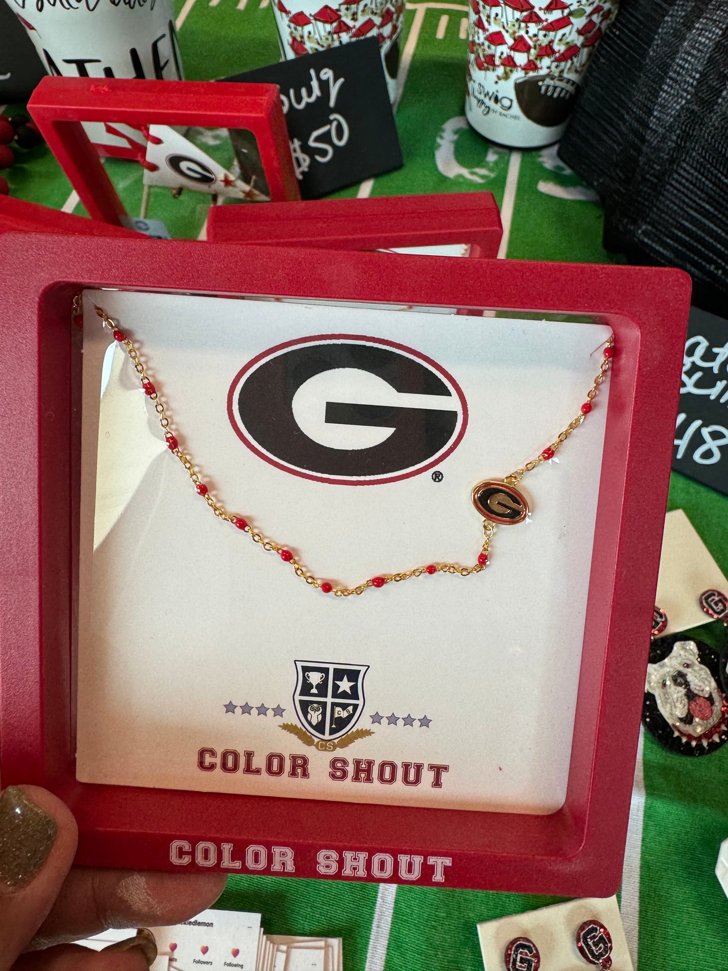 Georgia logo necklace licensed color shout