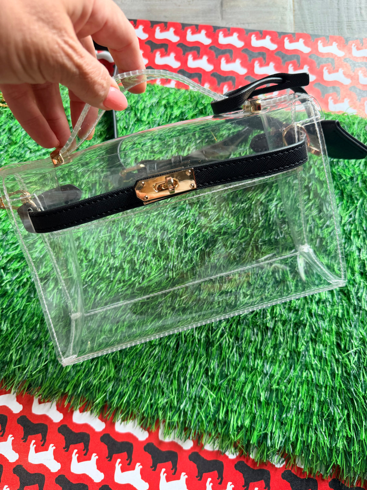 Clear purse black