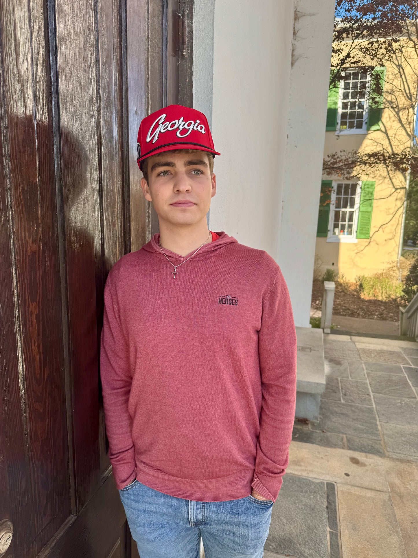 Georgia embroidered licensed hat with rope