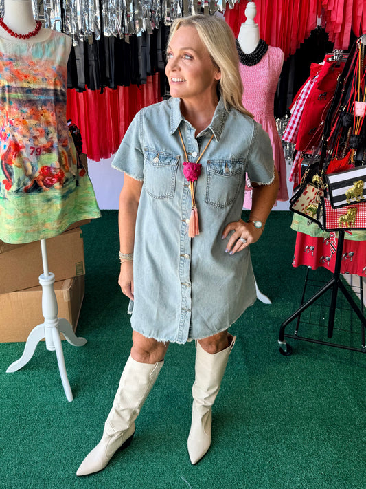 Denim game day dress