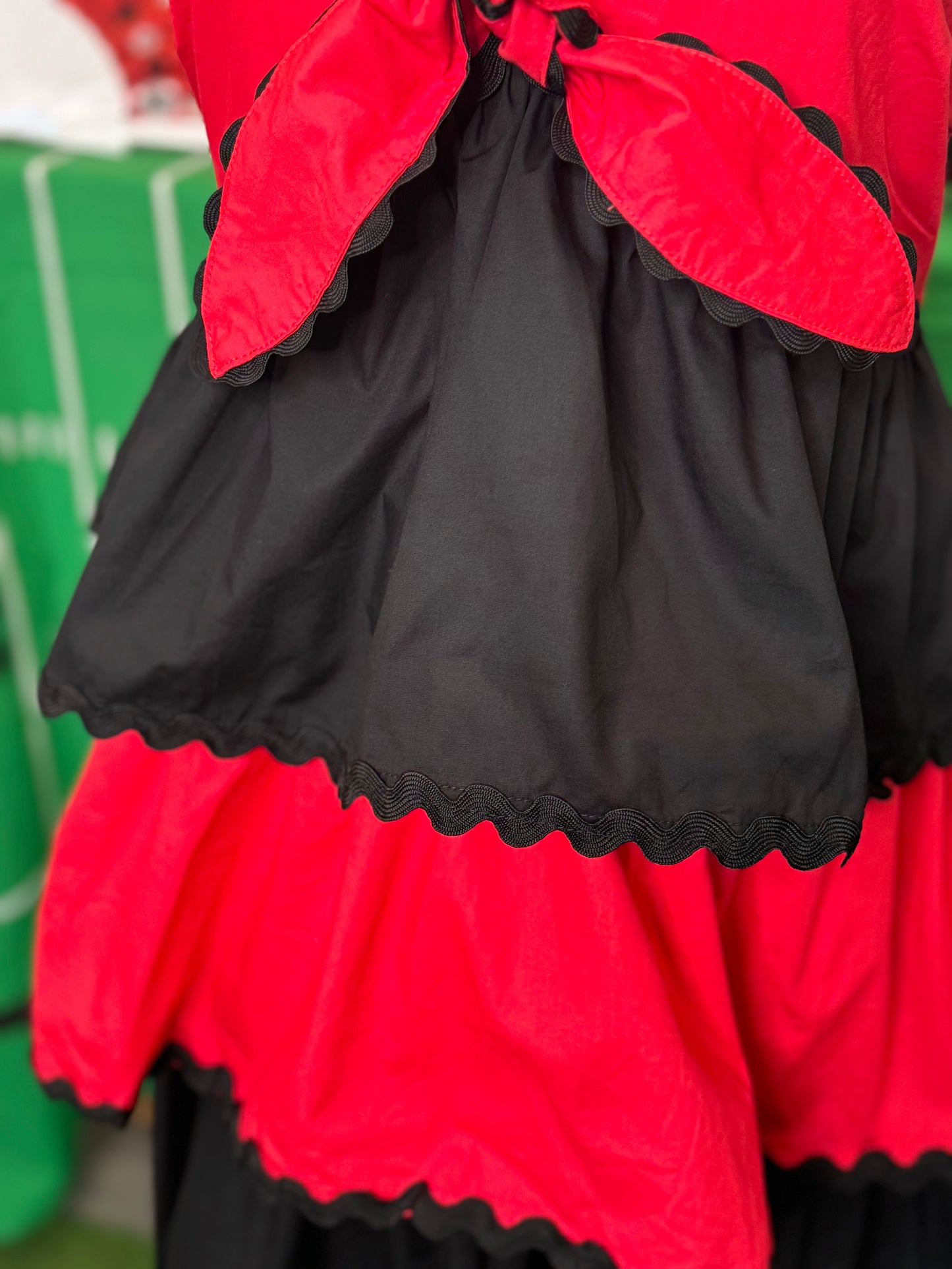 Black and red ric rak adjustable strap tiered dress