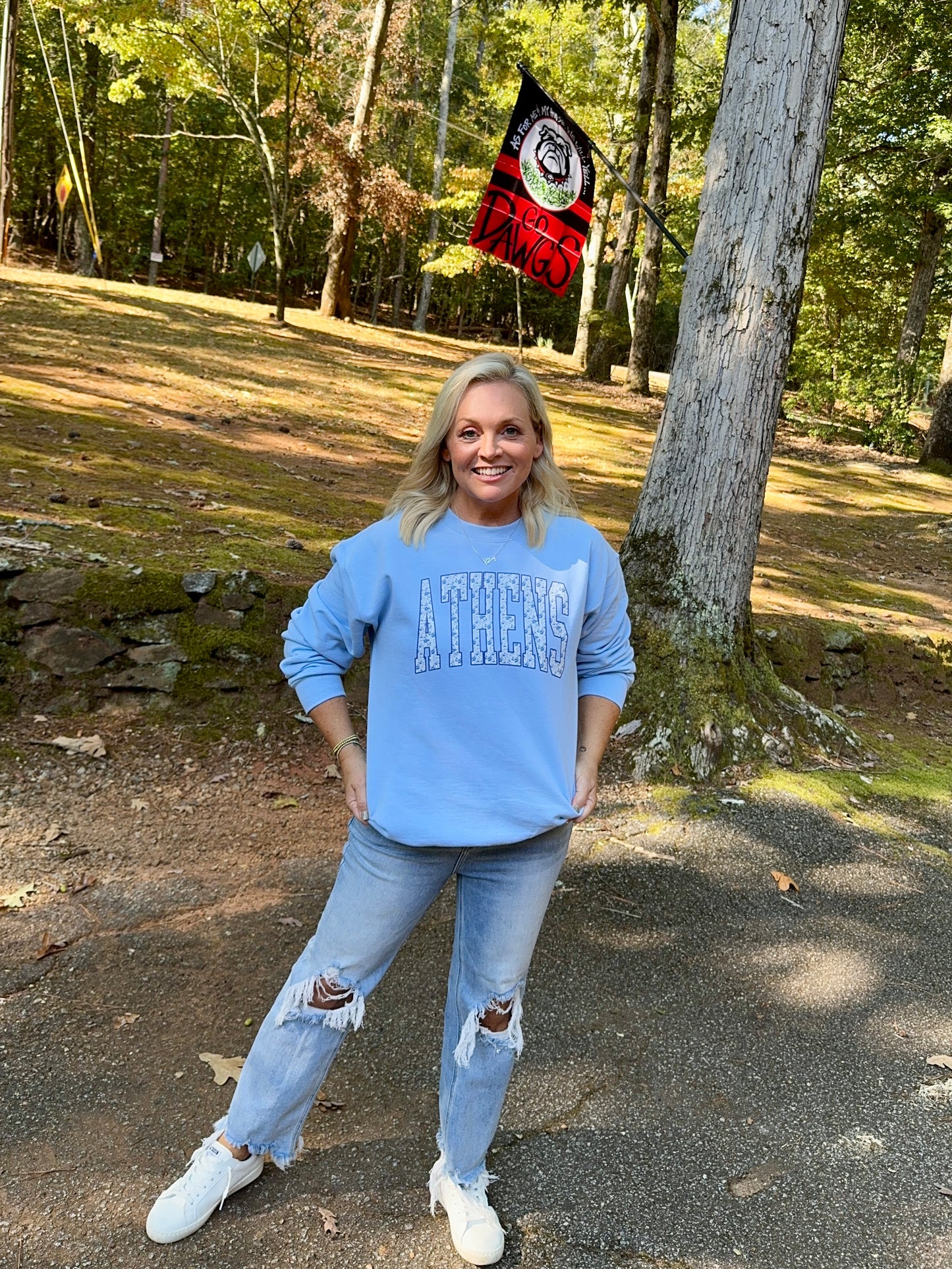 light blue and floral Athens Sweatshirt fall collection UGA fall collection