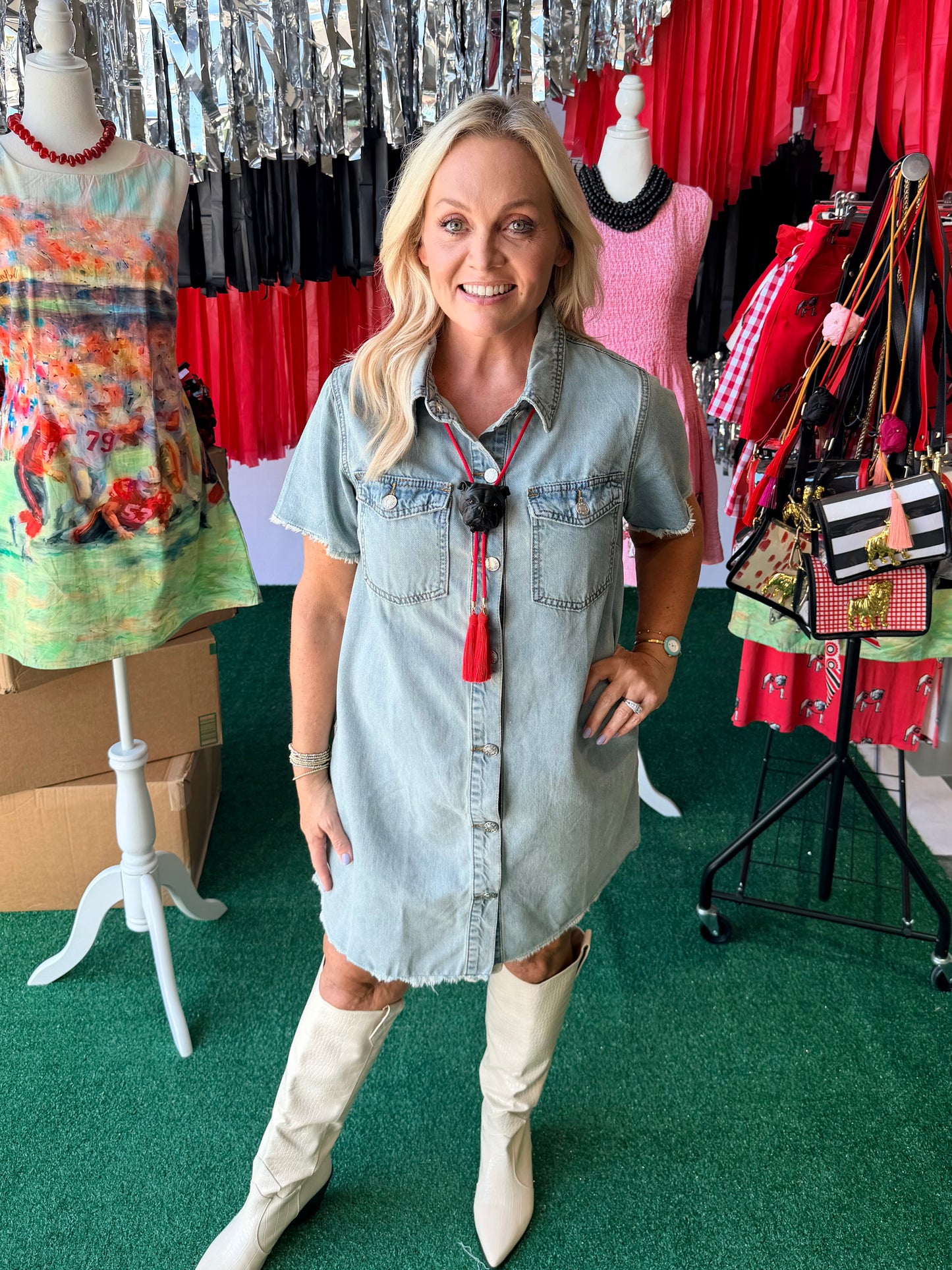 Denim game day dress
