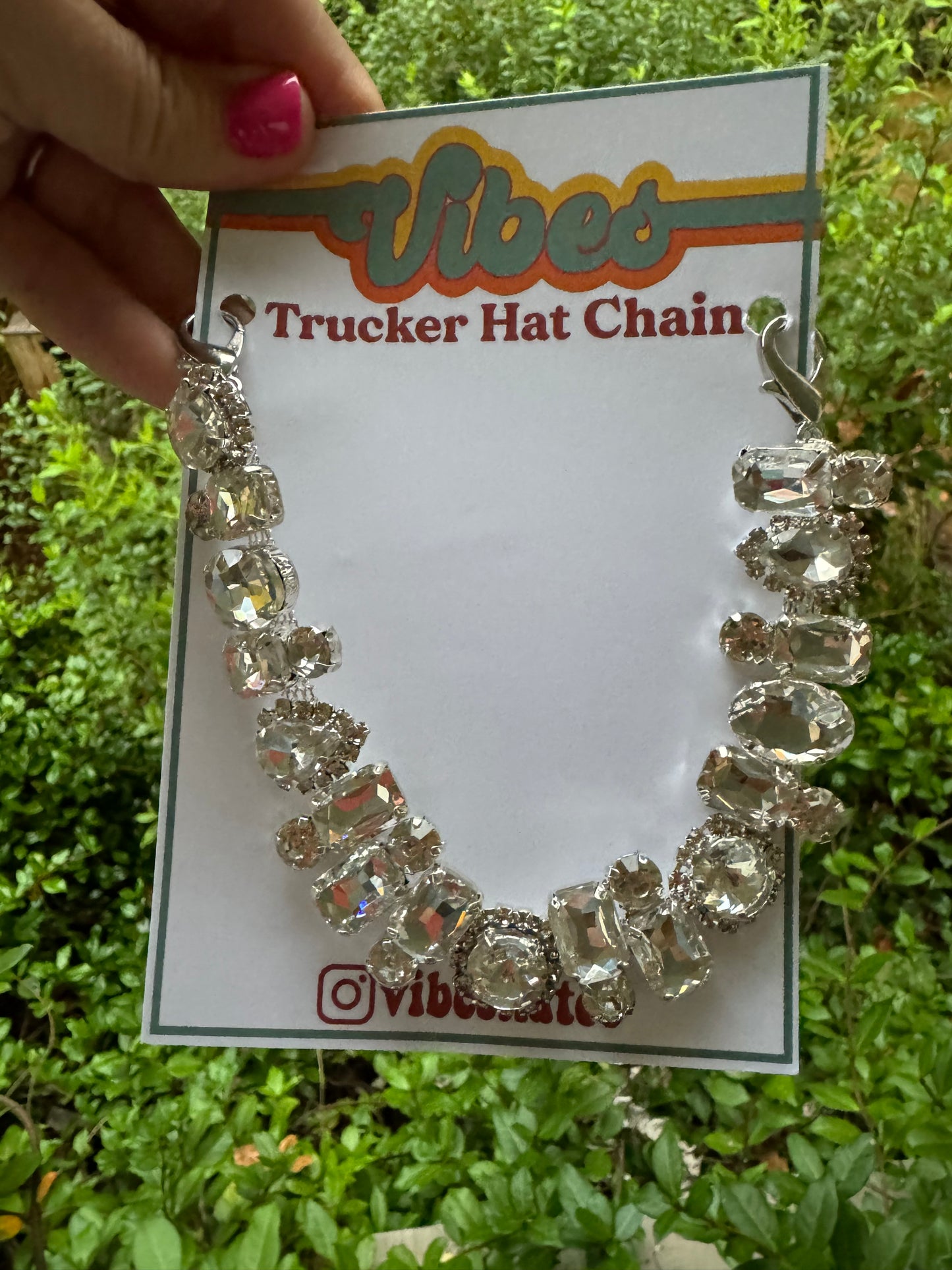 Trucker hat chain giant rhinestone