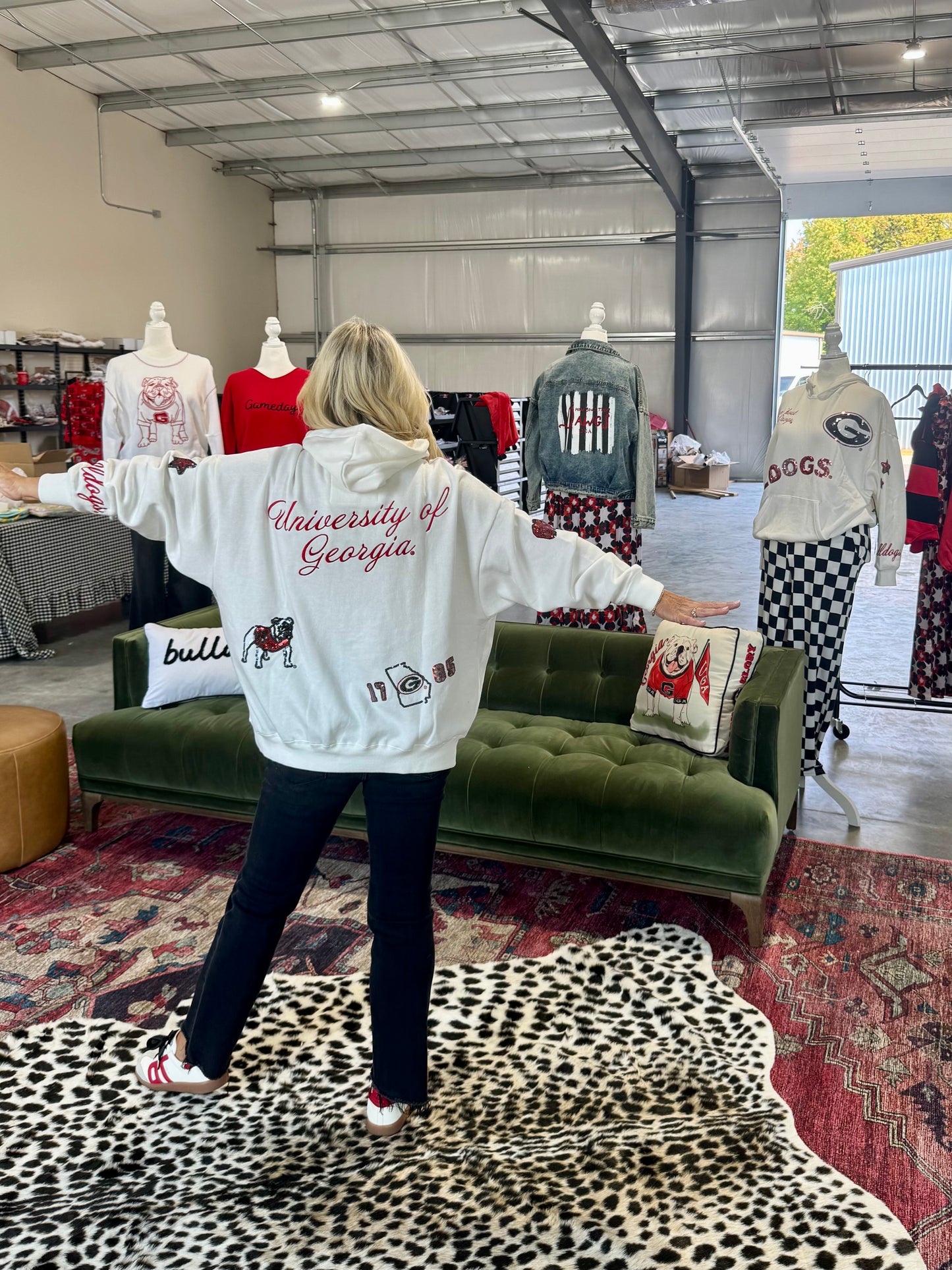 Sweatshirt oversized licensed hoodie sequin and embroidered