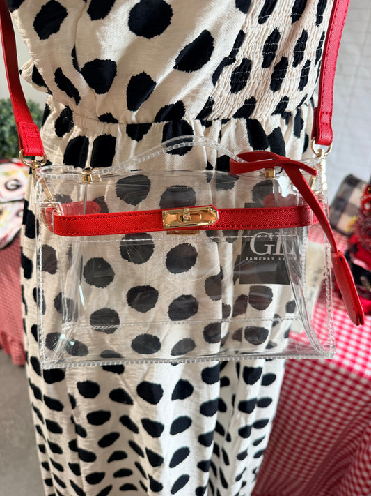 Clear purse red