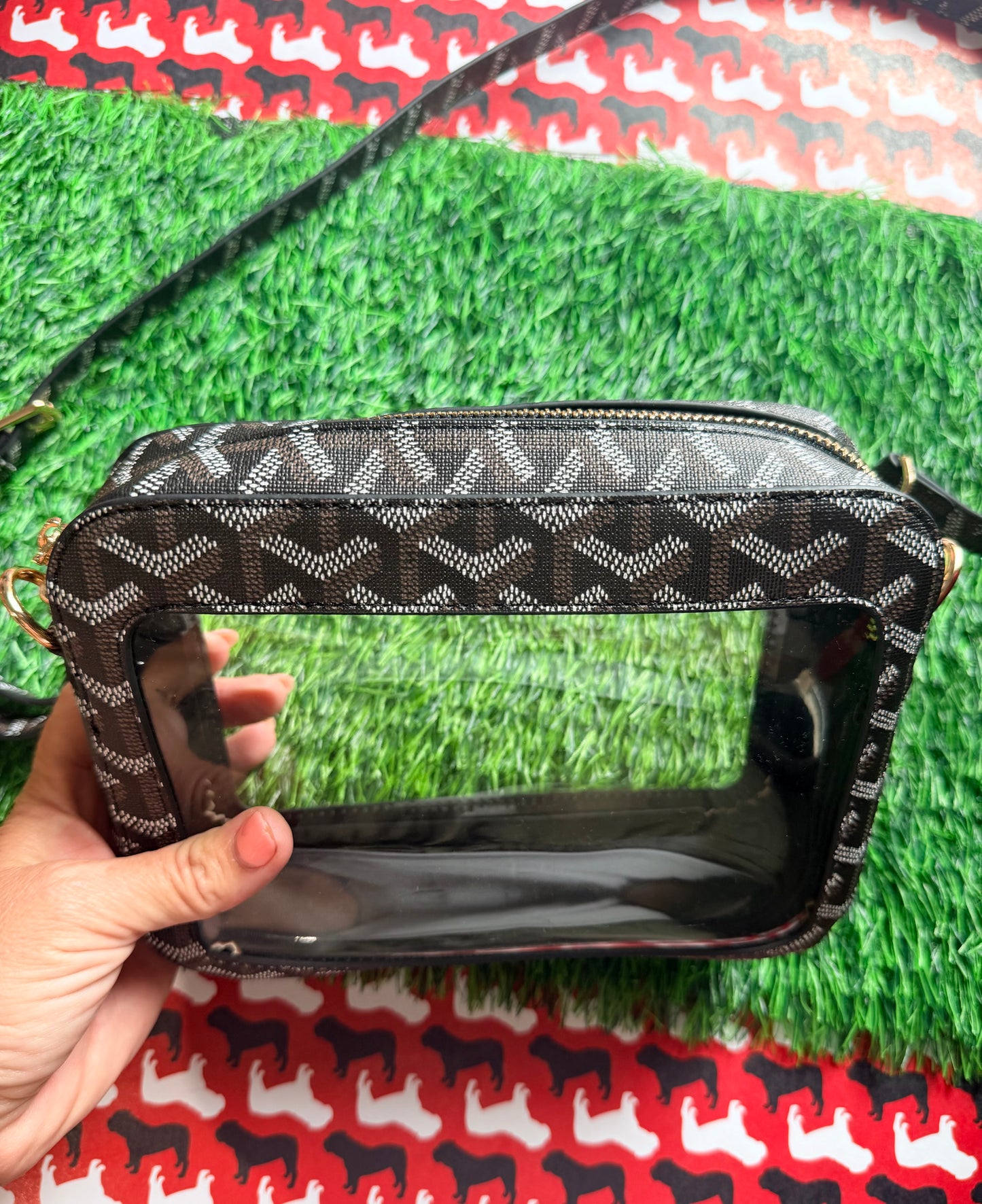 Clear purse black