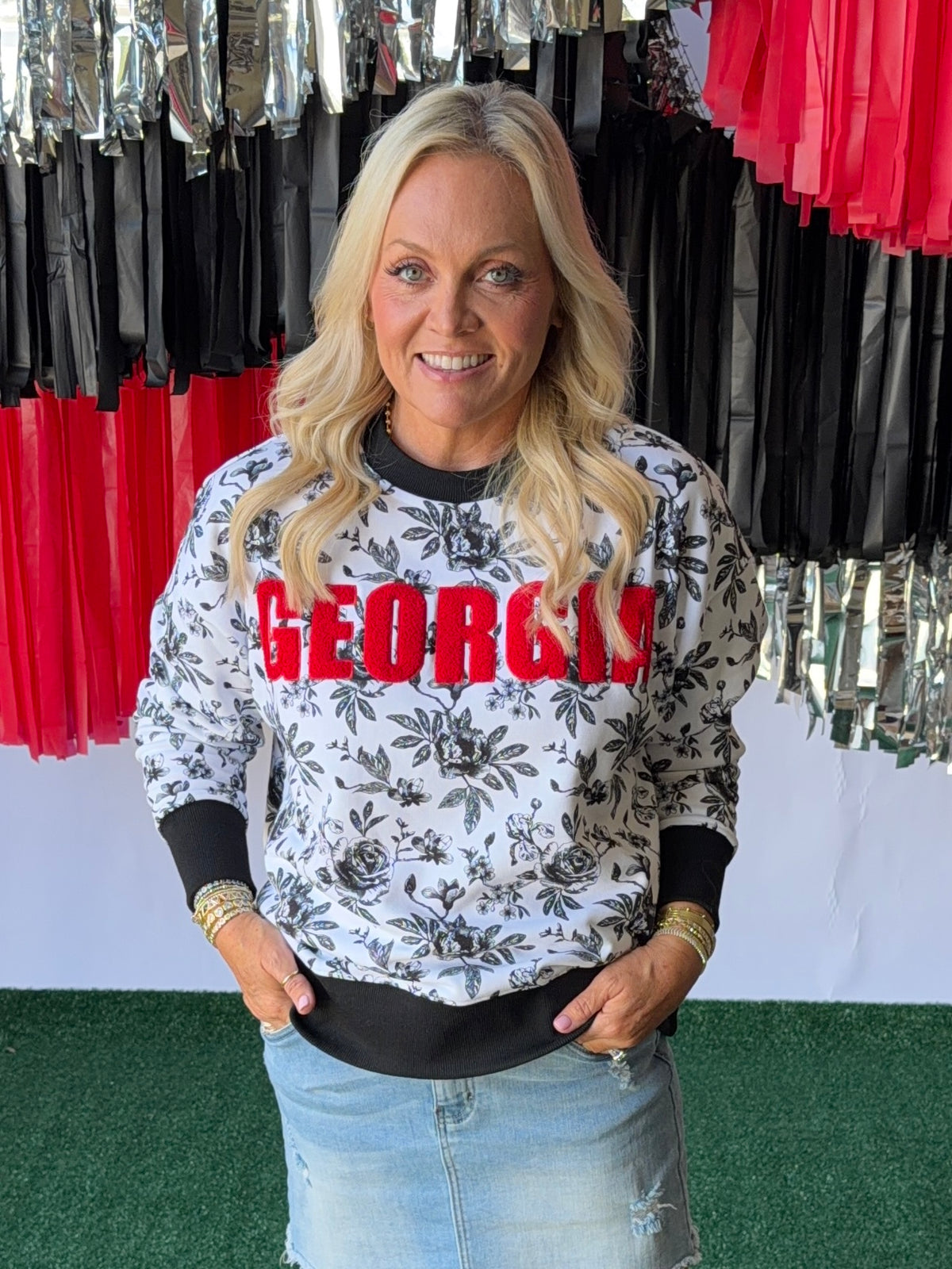Georgia floral toile sweatshirt licensed