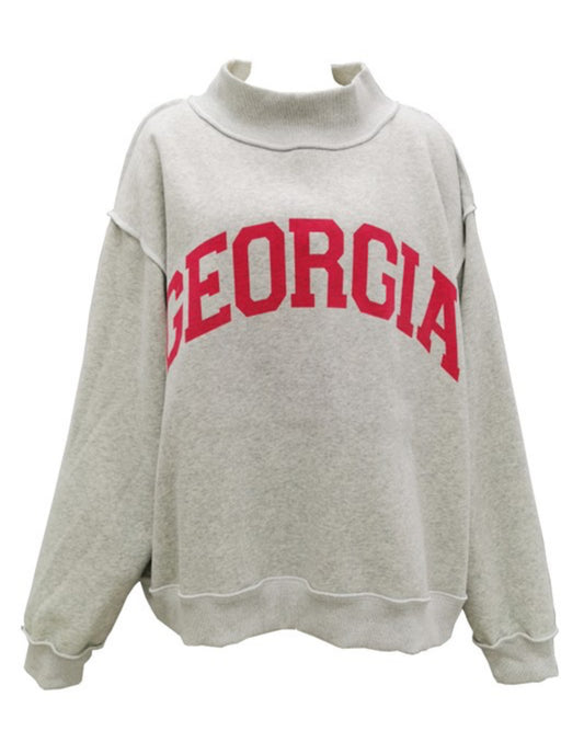 Pre order mock neck georgia reversible sweatshirt oversized won’t ship till end of Aug/early Sept