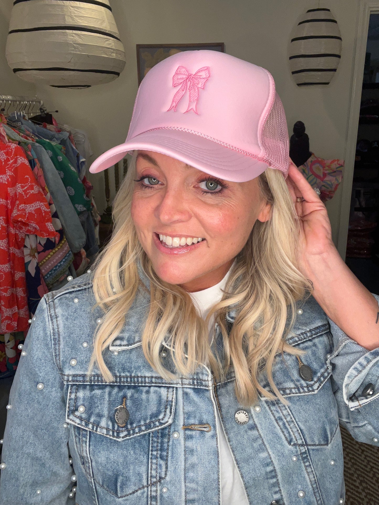 Bow hat pink warehouse sale