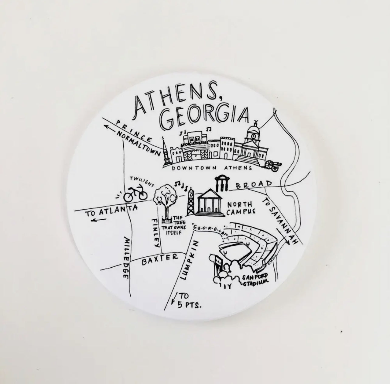 Athens magnet black and white