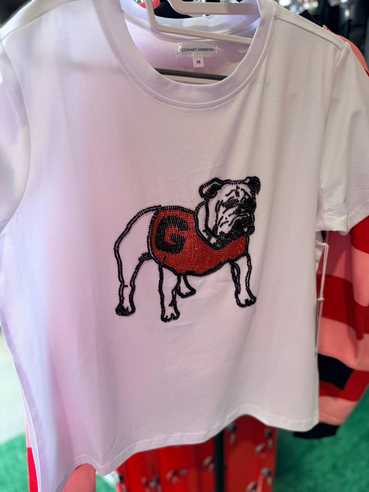 Mascot beaded tee bulldog- goes up to 3XL