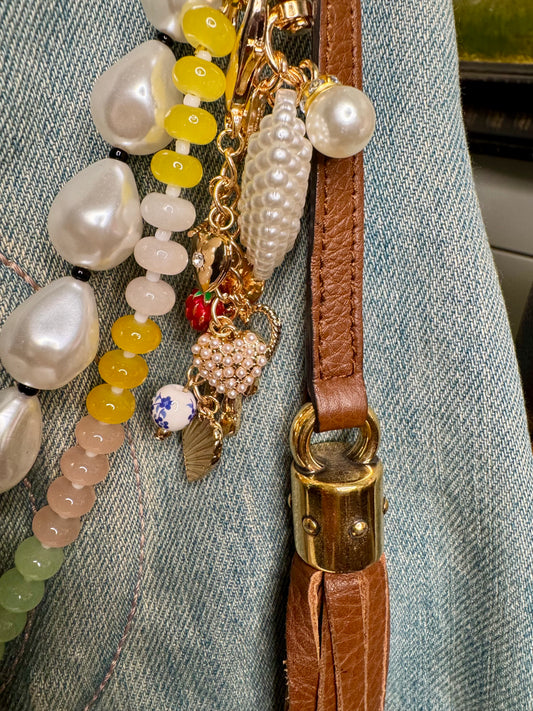 Key chain purse charm gold trinkets