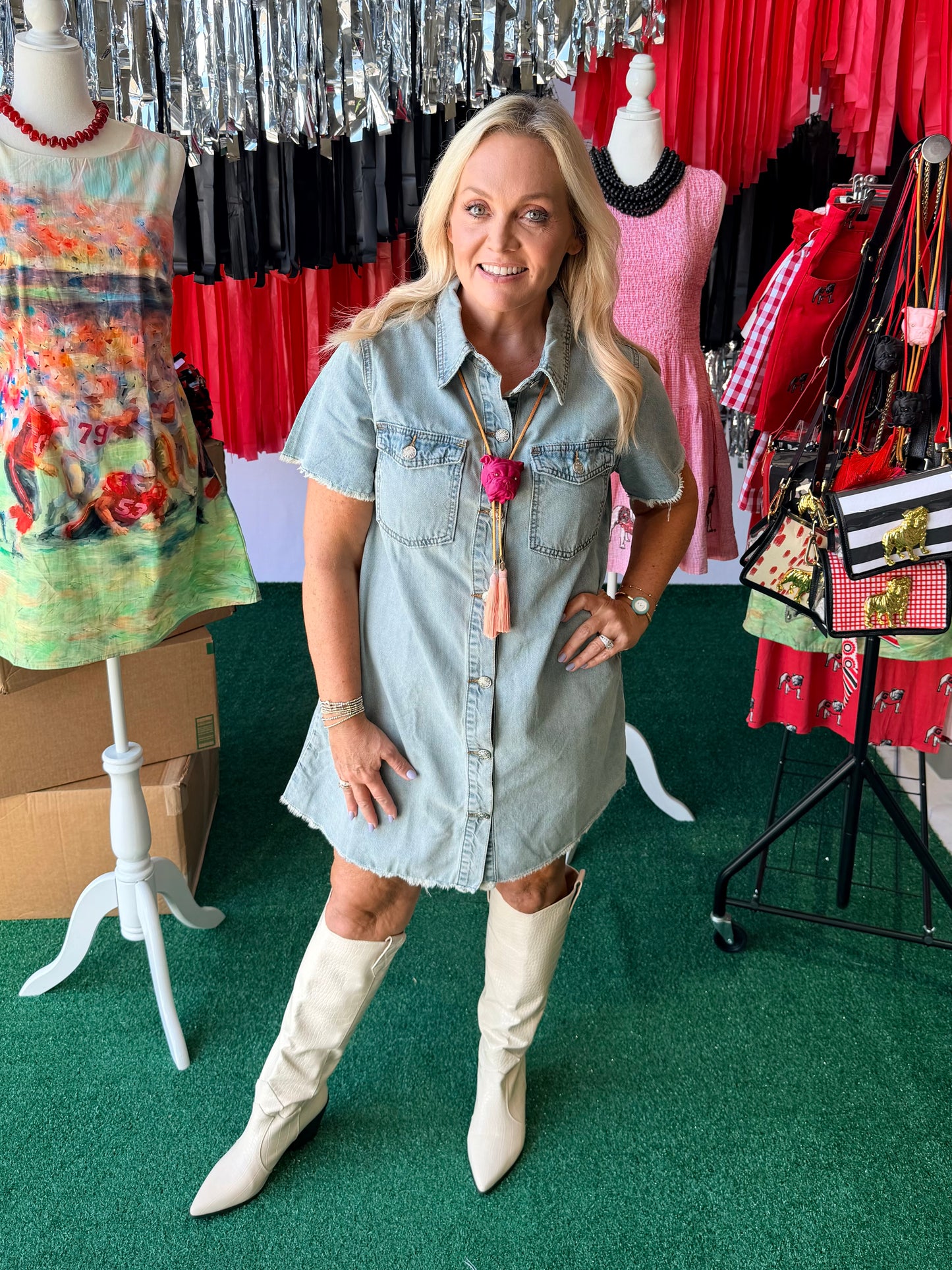 Denim game day dress